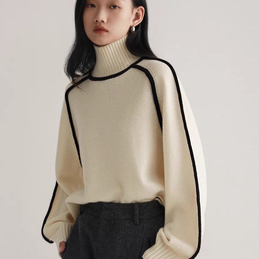 Autumn And Winter Half Turtleneck Three-dimensional Casual Loose