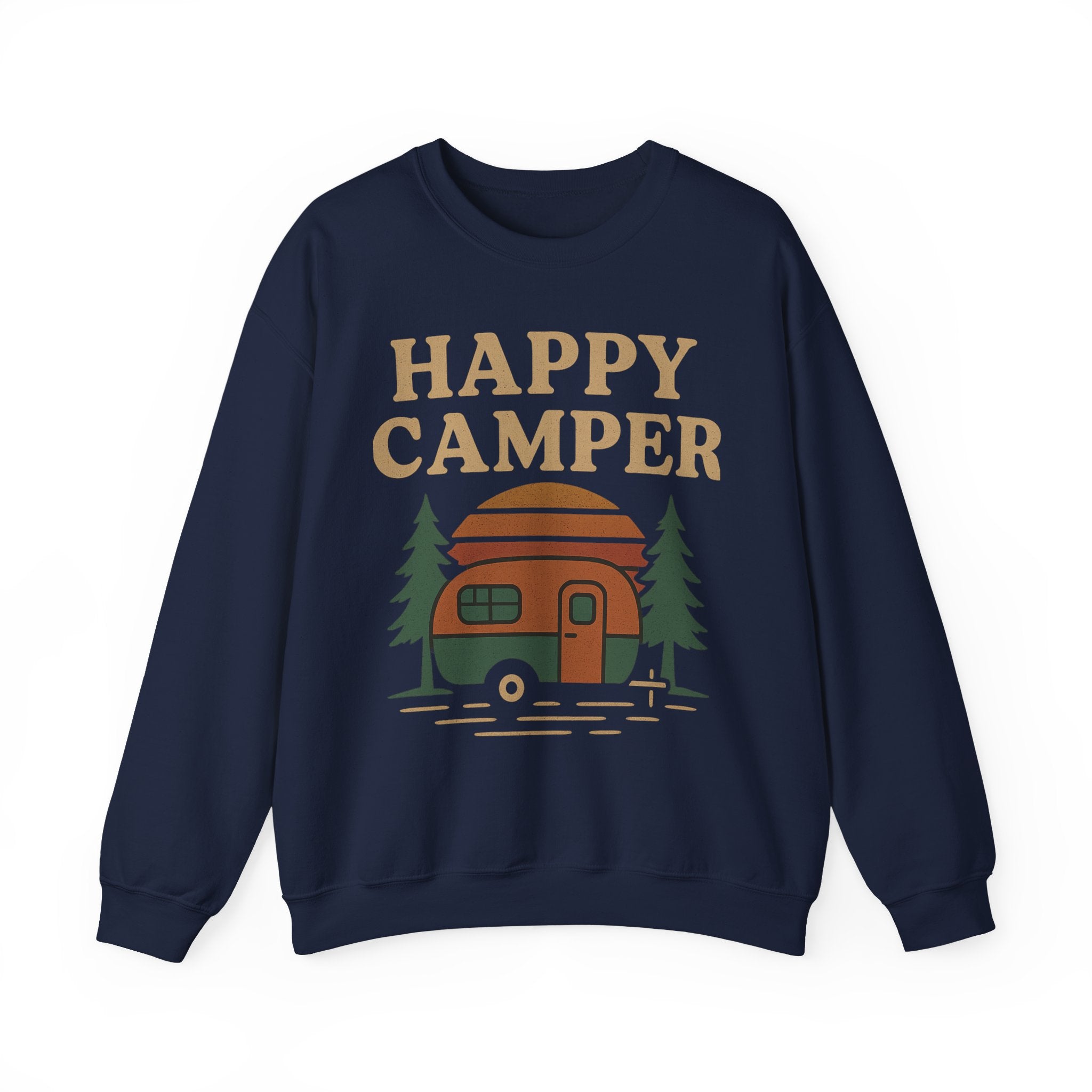 Gift For Campers Happy Camper Sweatshirt, Cozy Outdoor Crewneck, Perfect Gift for Campers, Adventure Apparel, Camping Lovers' Sweatshirt