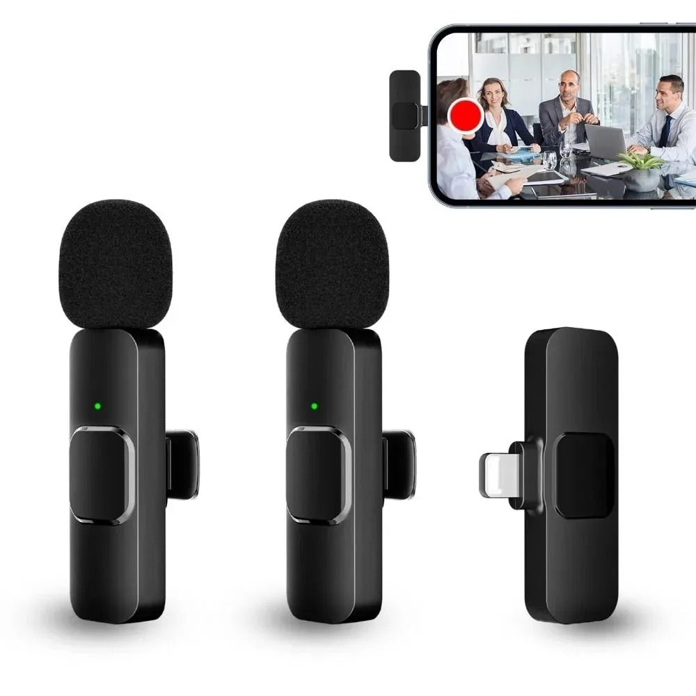 2 Wireless Microphone Video Recording Podcast Built-in Noise Reduction