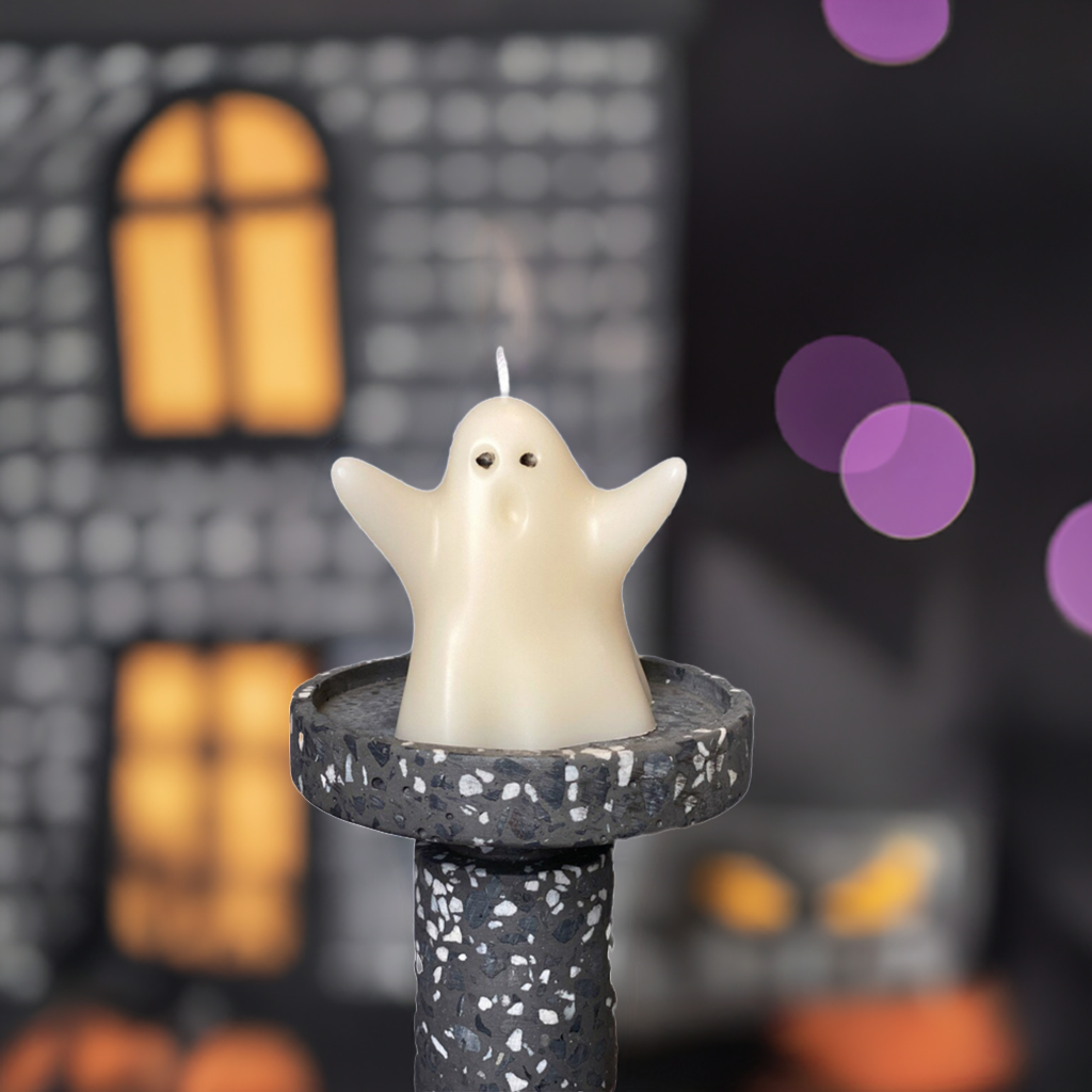 Handmade Ghost Candle for Halloween Décor & Spooky Gifts