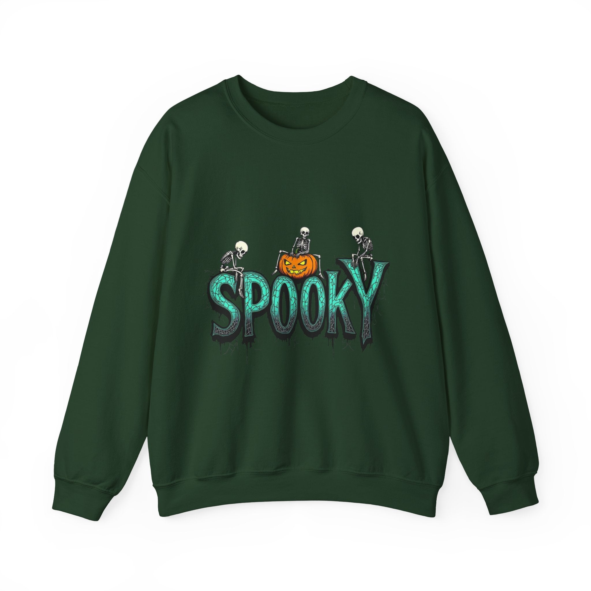 Spooky halloween sweatshirt unisex cozy crewneck fall scary ghost skeleton top