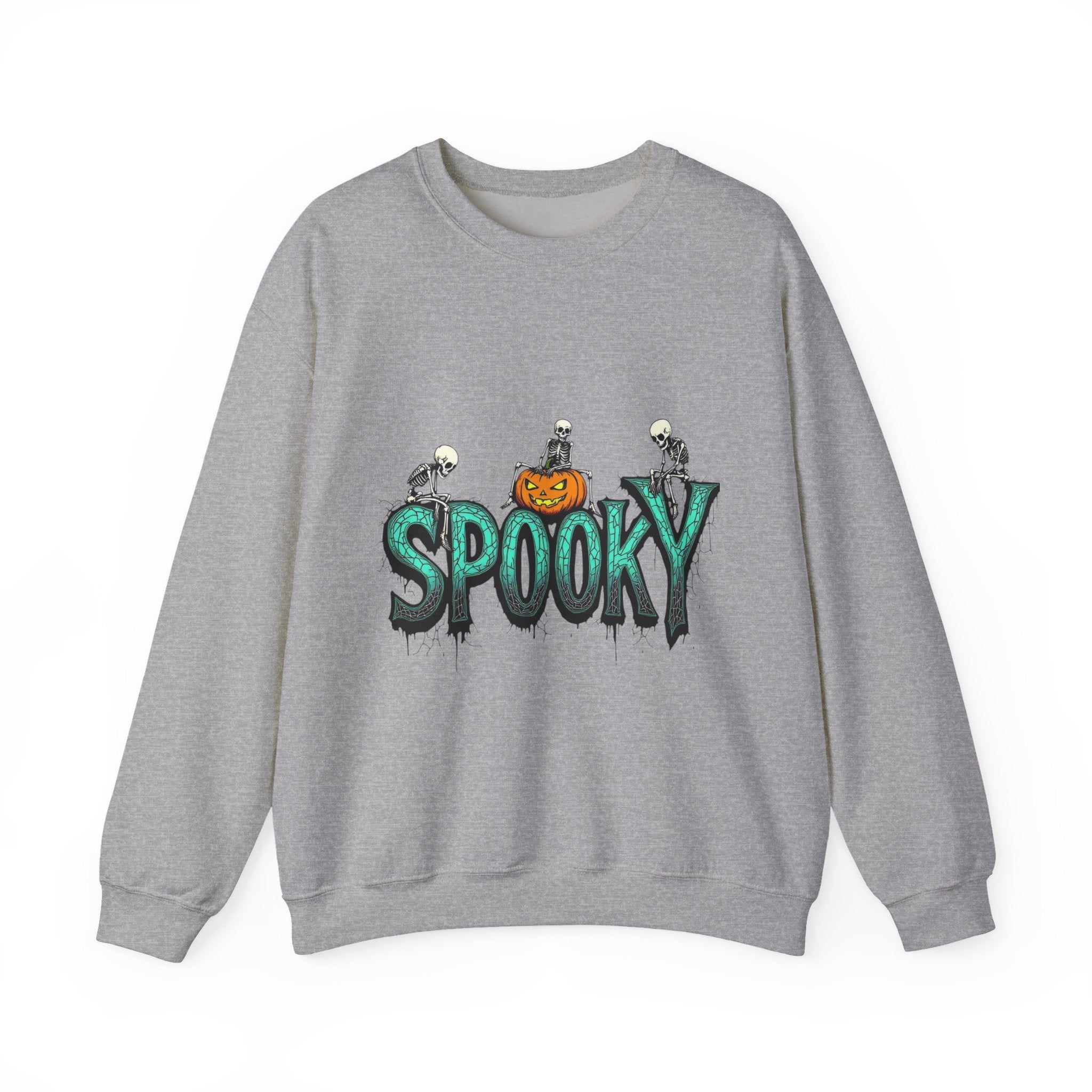 Spooky halloween sweatshirt unisex cozy crewneck fall scary ghost skeleton top