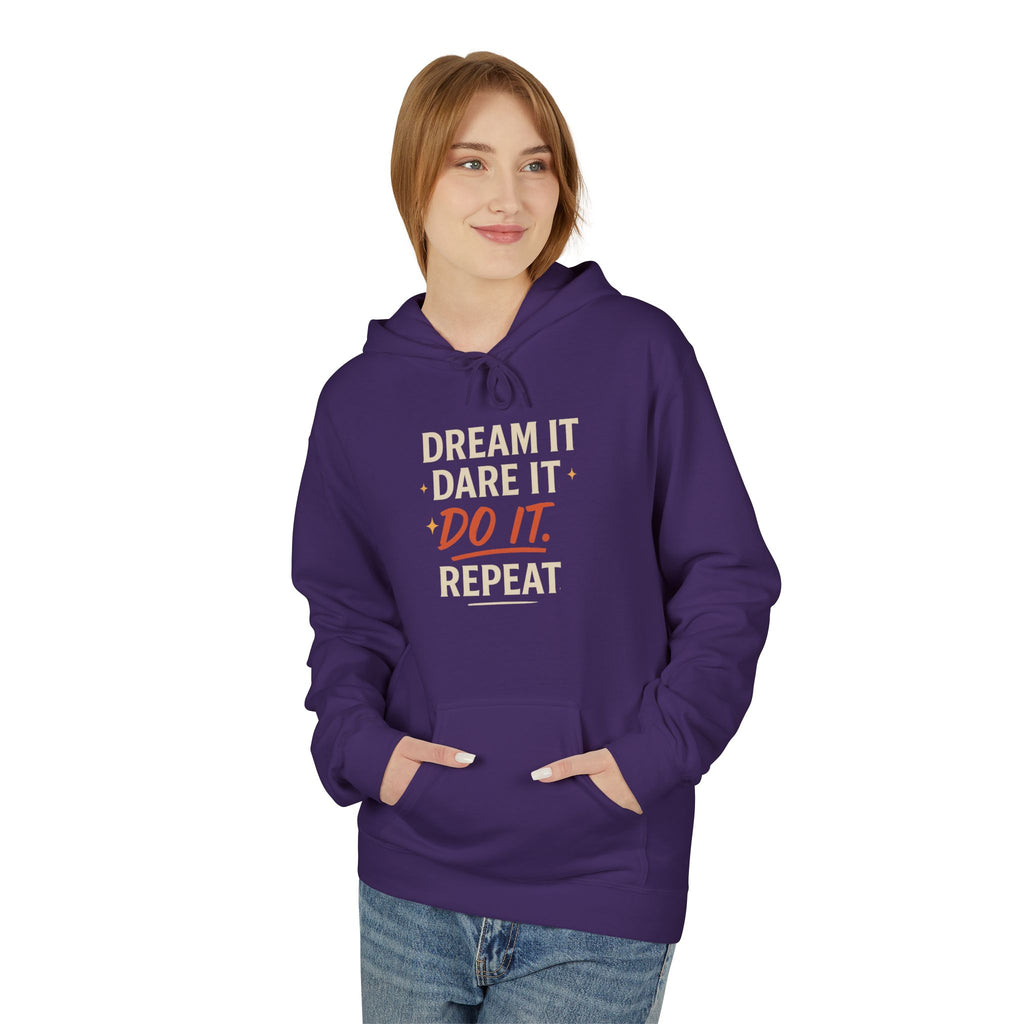 Inspirational Fleece Hoodie - Dream It Dare It Don't Repeat, Cozy Unisex Sweatshirt, Motivational Gift, Perfect for Everyday Wear, [...]