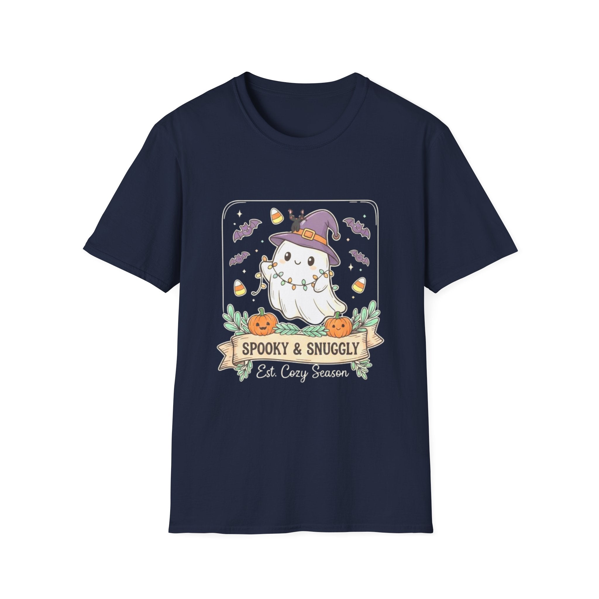 Spooky Halloween T-Shirt, Cute Ghost Graphic Tee, Unisex Cotton Fall Party Outfit Gift, Scary Halloween Shirt, Halloween Costume Top, Funny