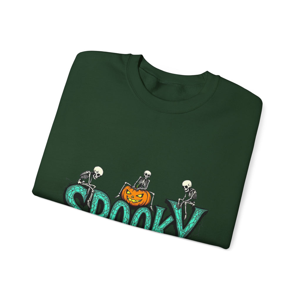Spooky halloween sweatshirt unisex cozy crewneck fall scary ghost skeleton top