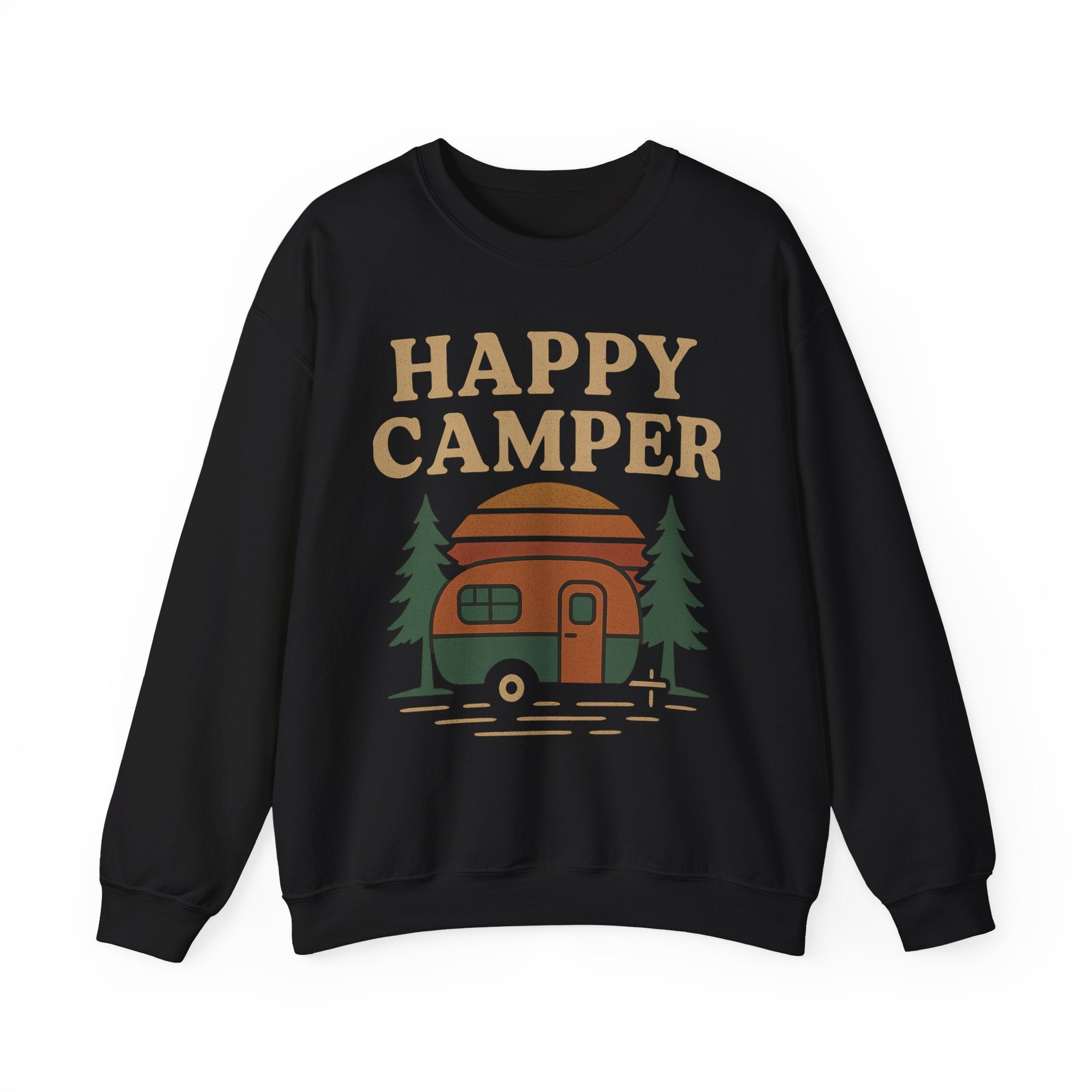Gift For Campers Happy Camper Sweatshirt, Cozy Outdoor Crewneck, Perfect Gift for Campers, Adventure Apparel, Camping Lovers' Sweatshirt