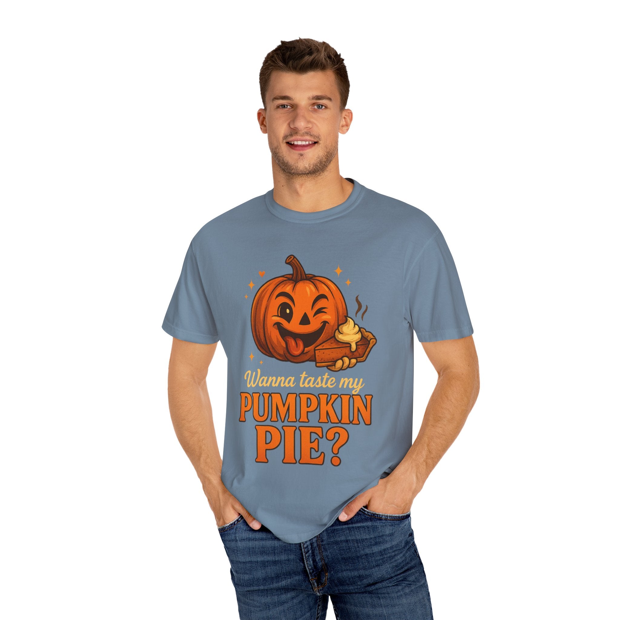 Pumpkin Pie Humor T-Shirt, Fall Apparel, Halloween Fun Shirt, Unisex Gift, Autumn Fashion Statement