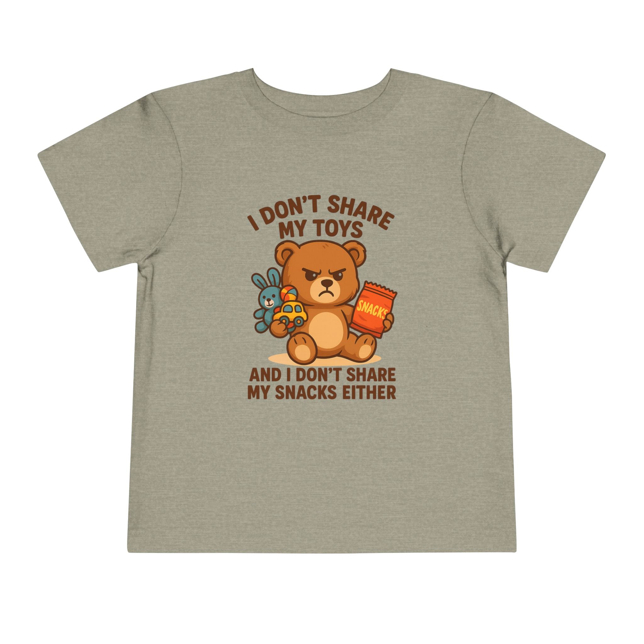Playful Toddler Tee: I Don't Share My Toys and Snacks, Kids Graphic T-Shirt, Gift for Toddlers, Fun Casual Wear, Birthday Party Outfit
