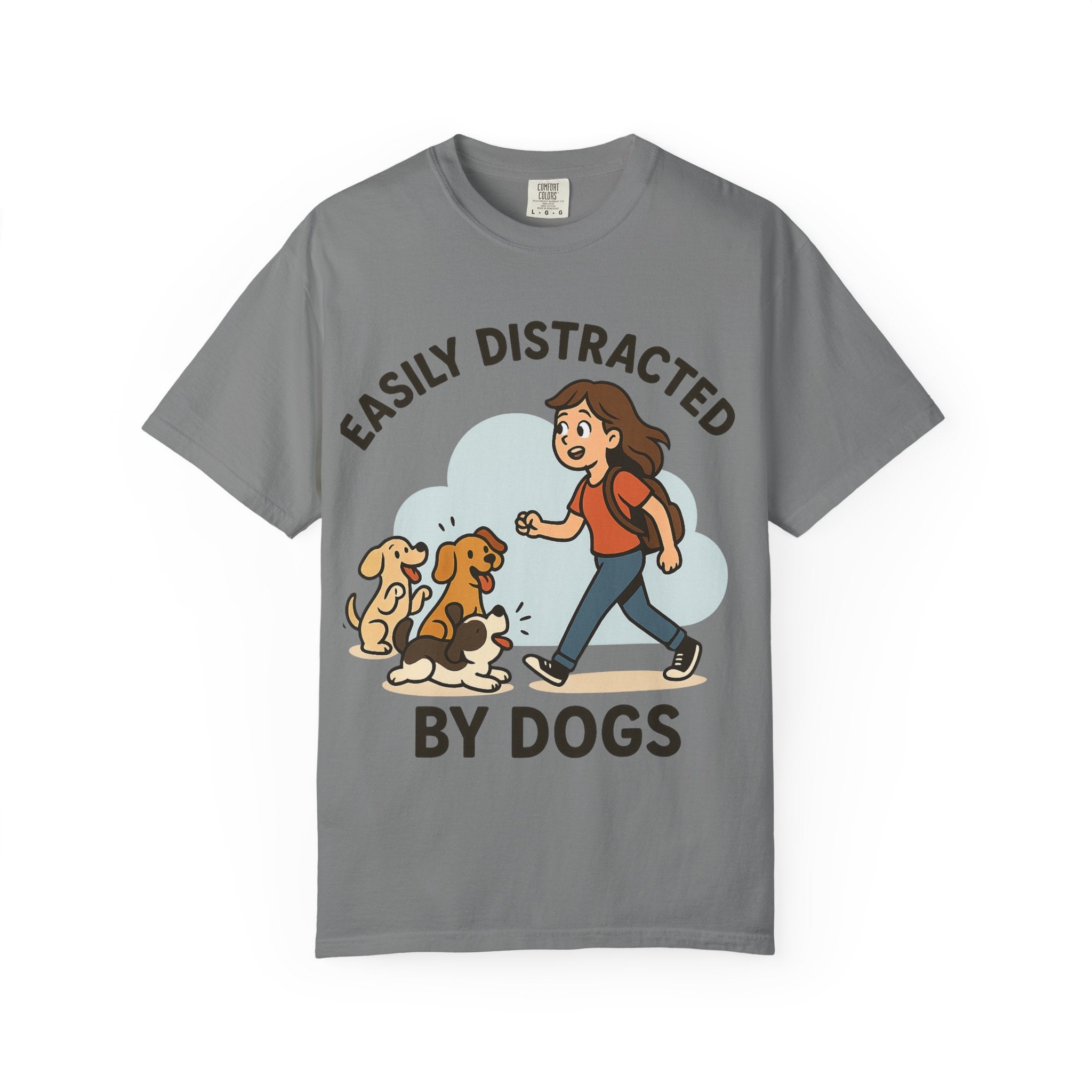 Distracted by Dogs T-Shirt, Cute Dog Lover Tee, Funny Gift for Dog Owners, Casual Wear, Pet Lover Apparel,Gift for pet Owners, Gift for Her