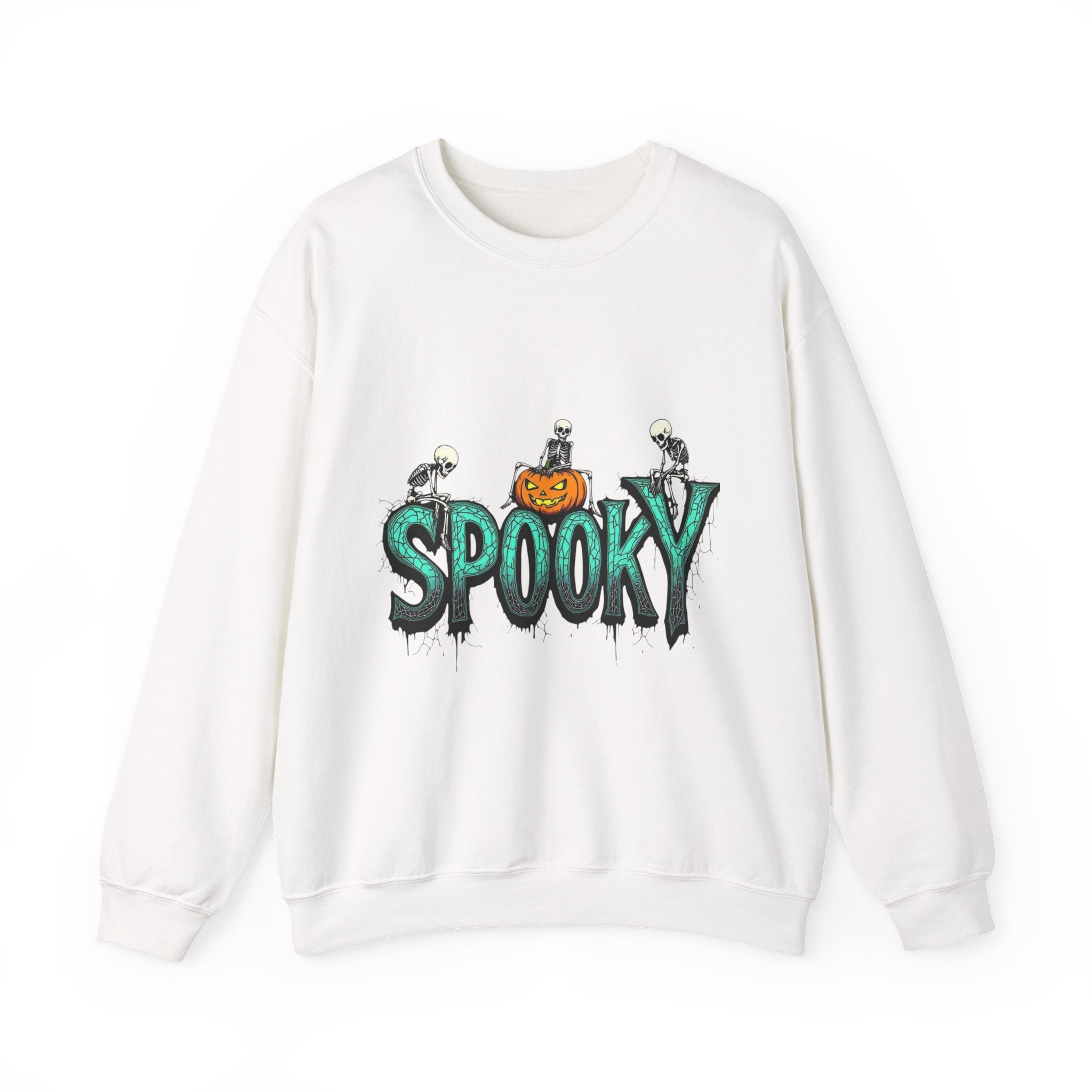 Spooky halloween sweatshirt unisex cozy crewneck fall scary ghost skeleton top