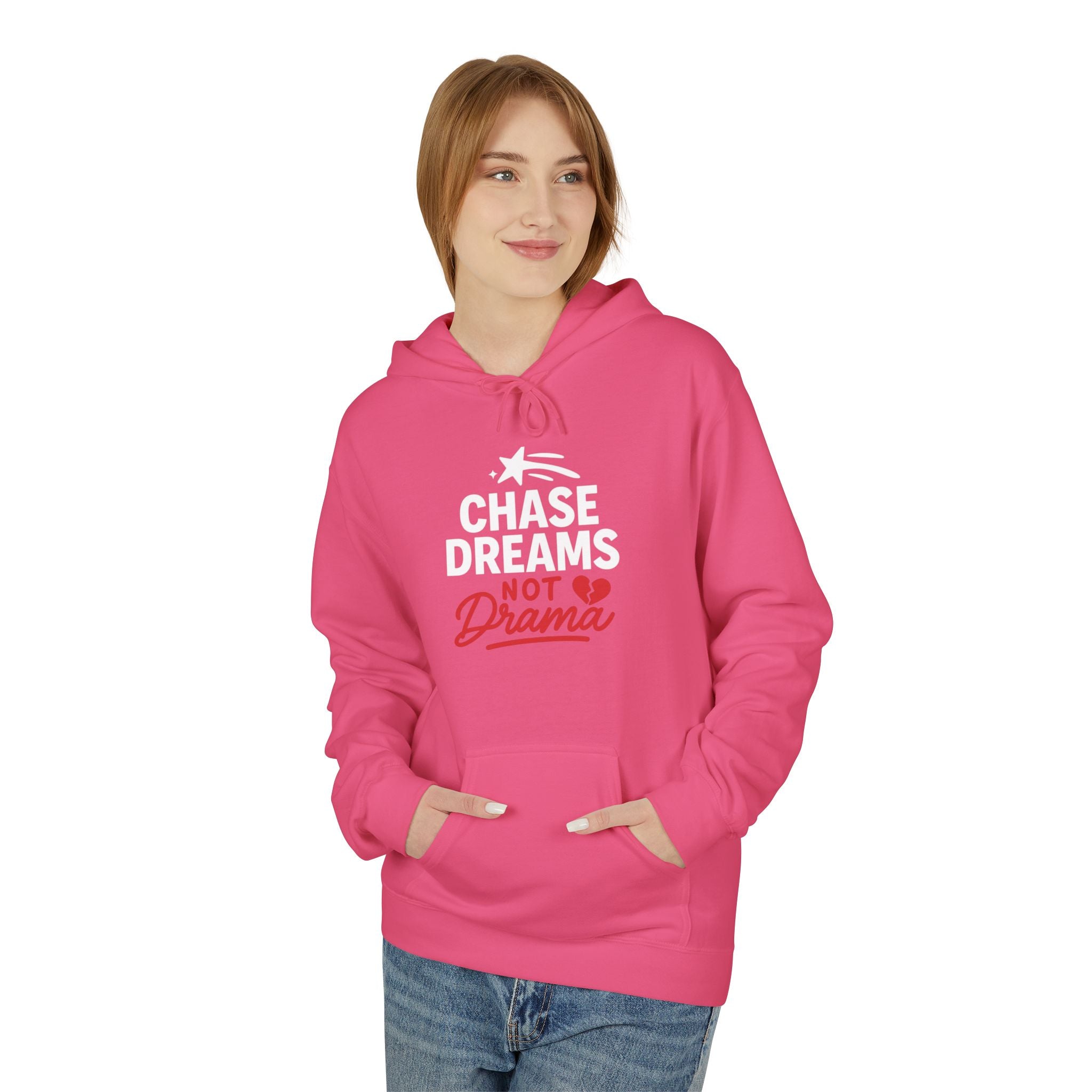 Chase Dreams Hoodie, Inspirational Sweatshirt, Unisex Fleece, Casual Wear, Motivational Gift, Cozy Apparel