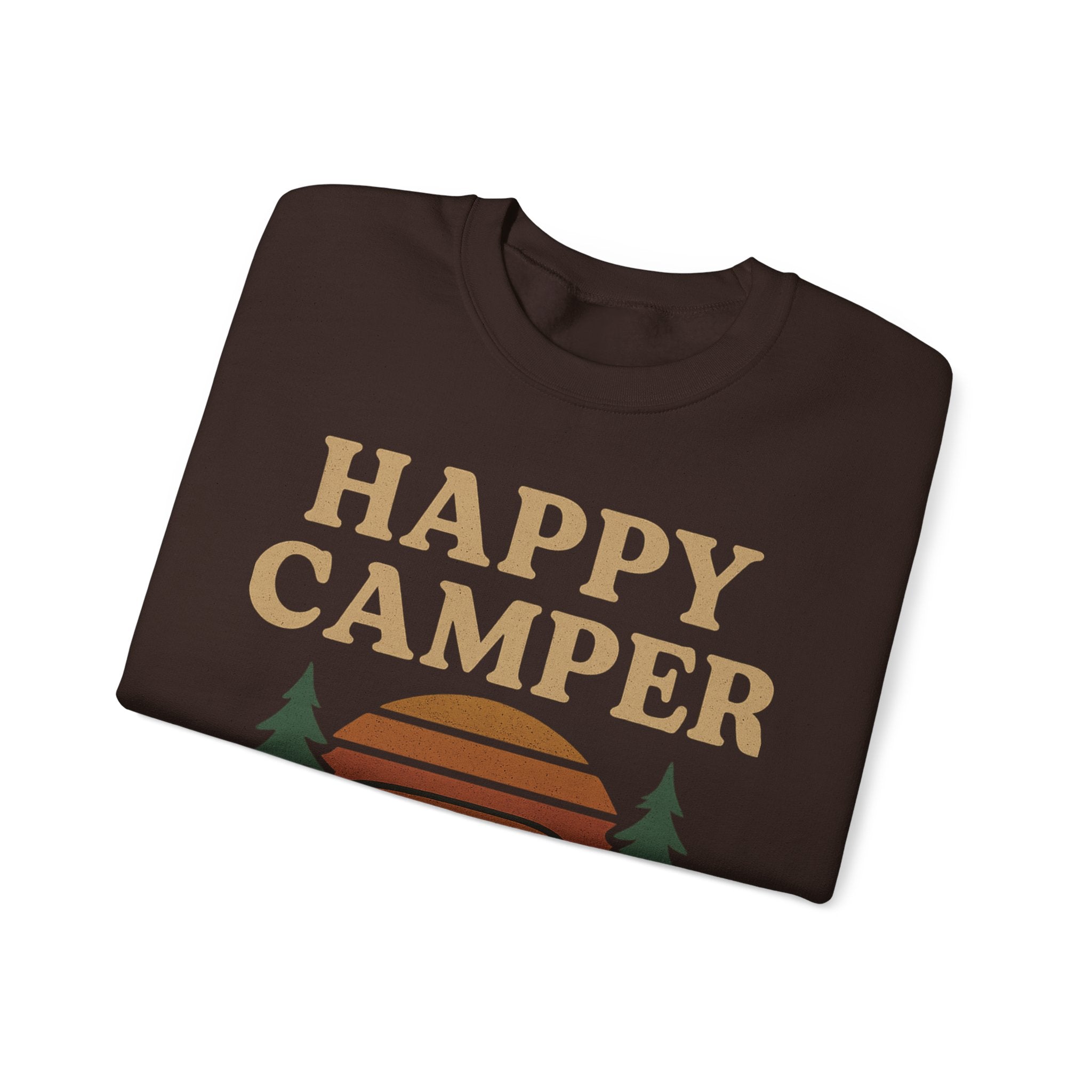 Gift For Campers Happy Camper Sweatshirt, Cozy Outdoor Crewneck, Perfect Gift for Campers, Adventure Apparel, Camping Lovers' Sweatshirt