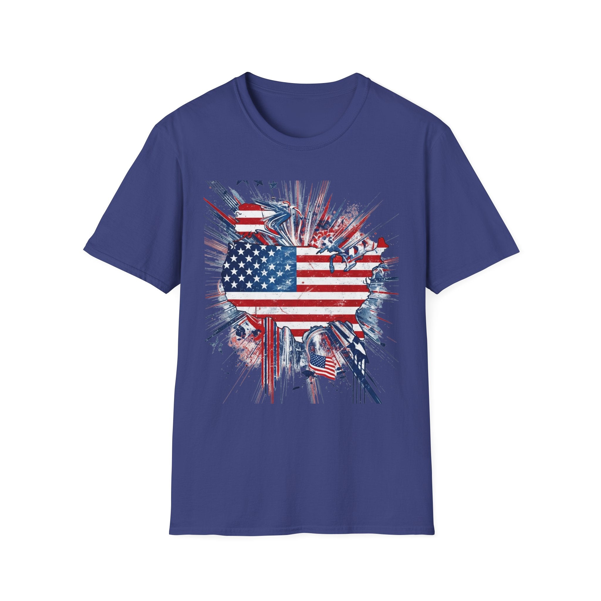 Patriotic Unisex T-Shirt with USA Flag Design, American Pride Tee, Independence Day Shirt, Casual Wear, Gift for Veterans