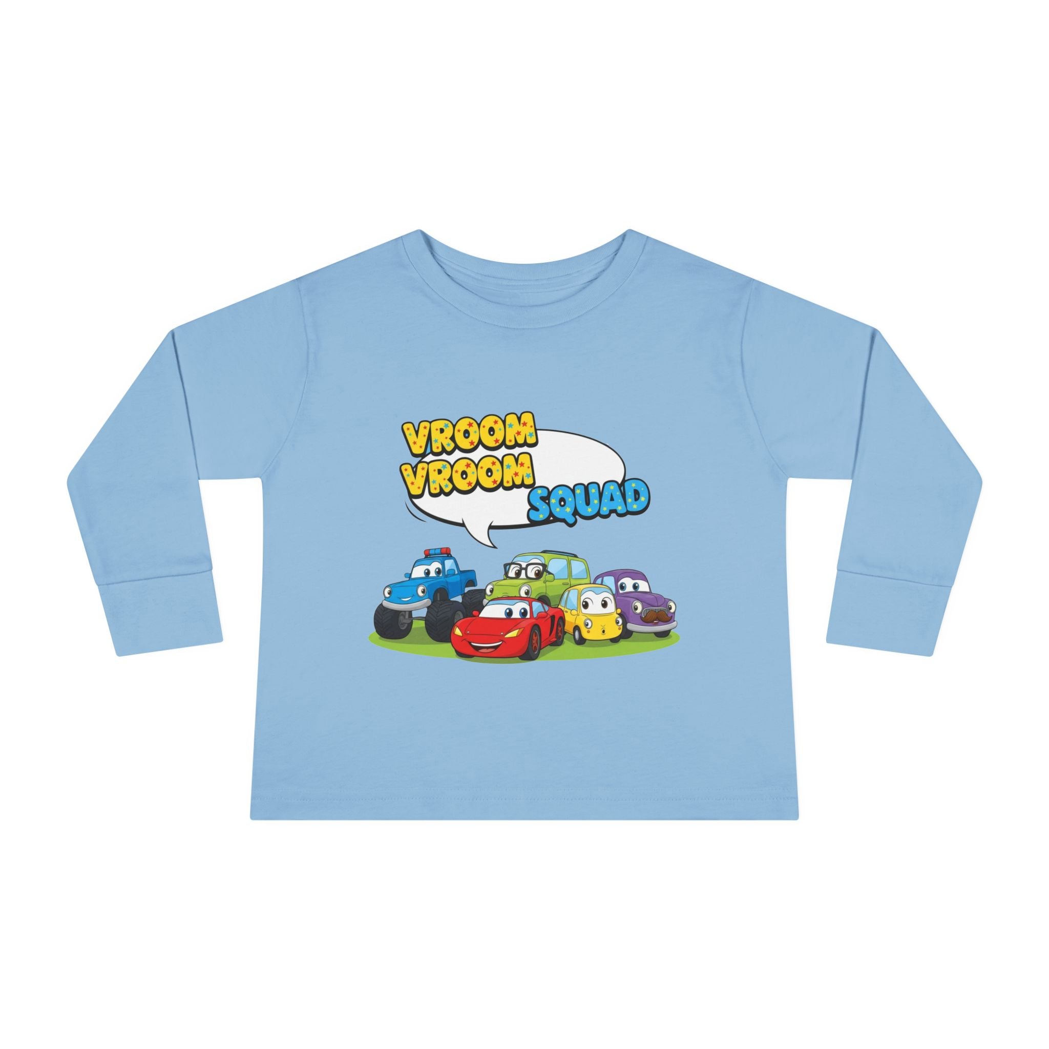 Toddler Long Sleeve Tee - Vroom Vroom Squad, Kids Car Shirt, Birthday Gift, Toddler Apparel, Fun Playwear, Car Enthusiast Clothing