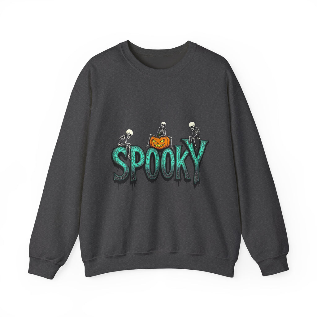 Spooky halloween sweatshirt unisex cozy crewneck fall scary ghost skeleton top
