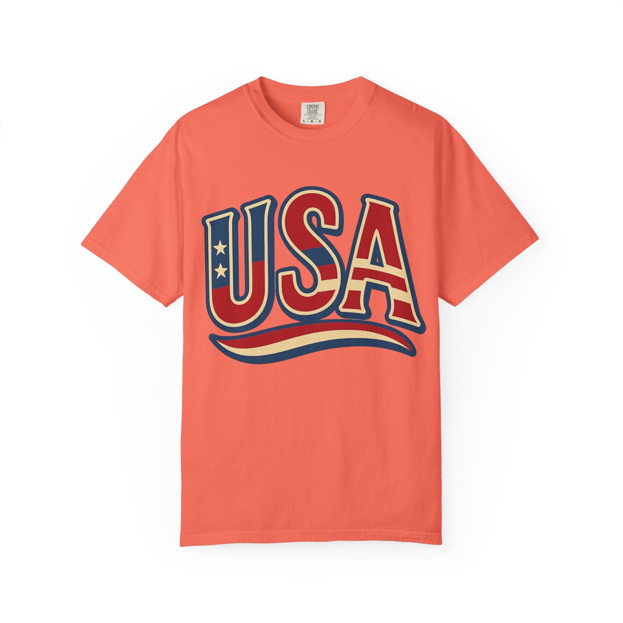 USA Gift Unisex Garment-Dyed T-Shirt for Her Him Couple 4th of July US Flag, Patriotic Tee, American Pride Clothing, Independence Day