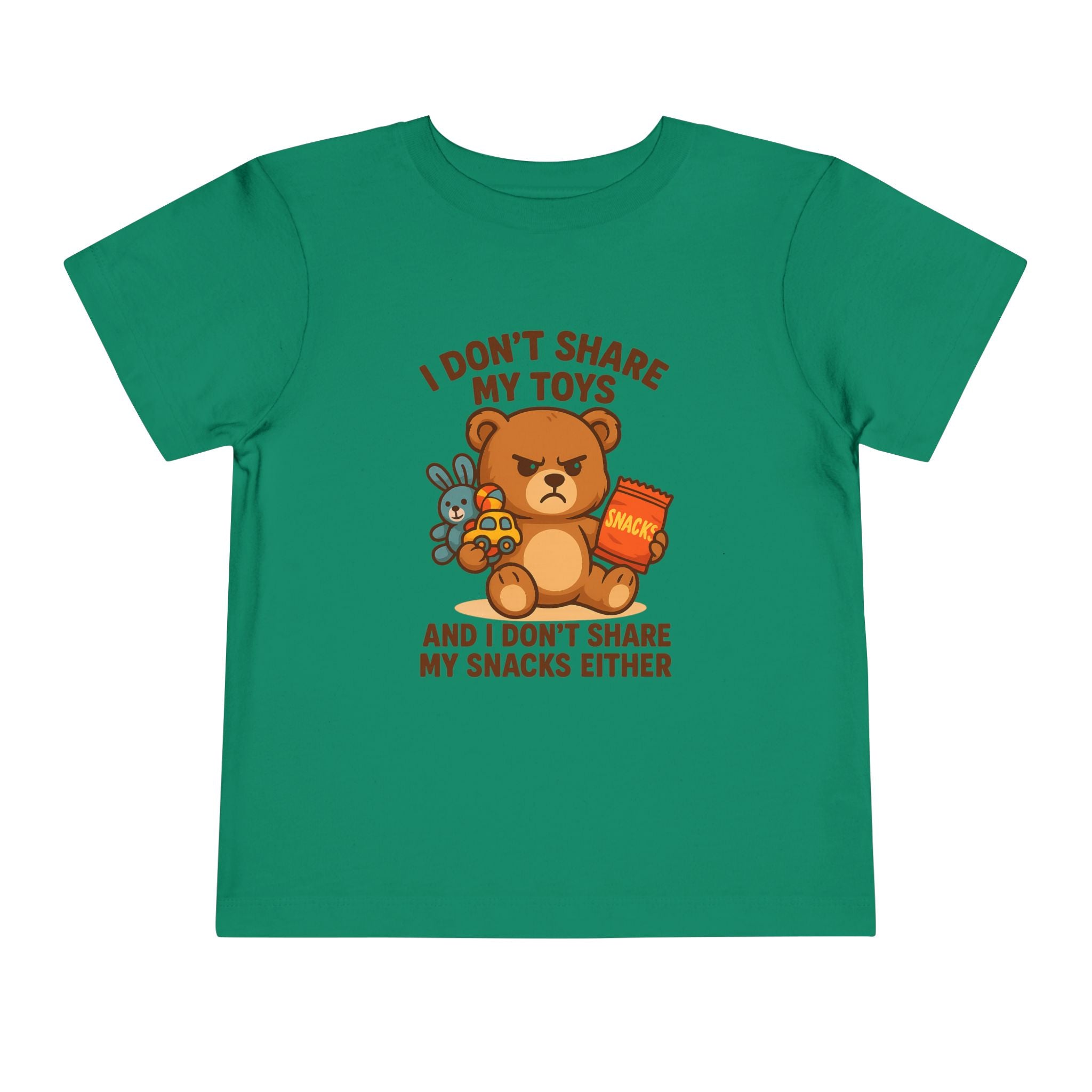 Playful Toddler Tee: I Don't Share My Toys and Snacks, Kids Graphic T-Shirt, Gift for Toddlers, Fun Casual Wear, Birthday Party Outfit