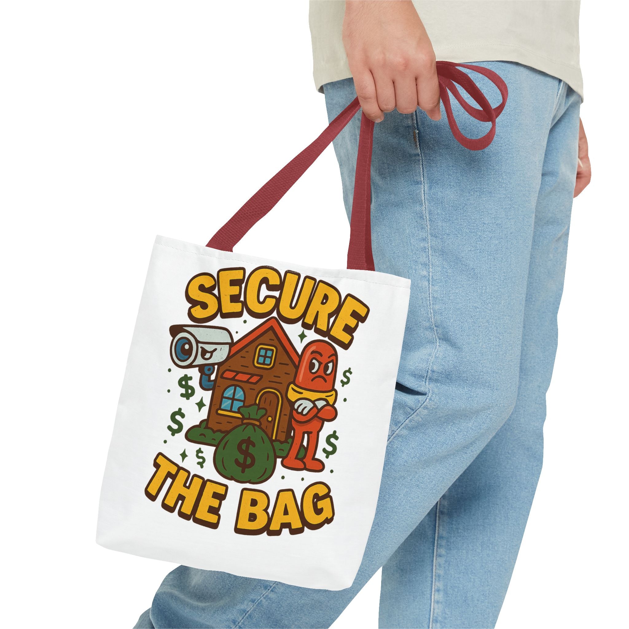 Secure the Bag Tote Bag - Fun & Quirky AOP Design, Perfect for Shopping, Beach Days, Gym, Gift for Friends, Trendy Accessory