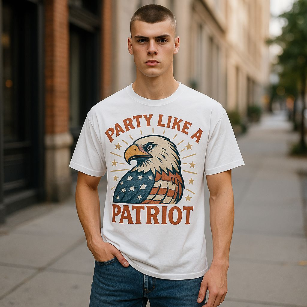 Party Like a Patriot Shirt Funny 4th of July T-Shirt Eagle Tee  USA Flag  Gift for Him  American Pride Independence Day