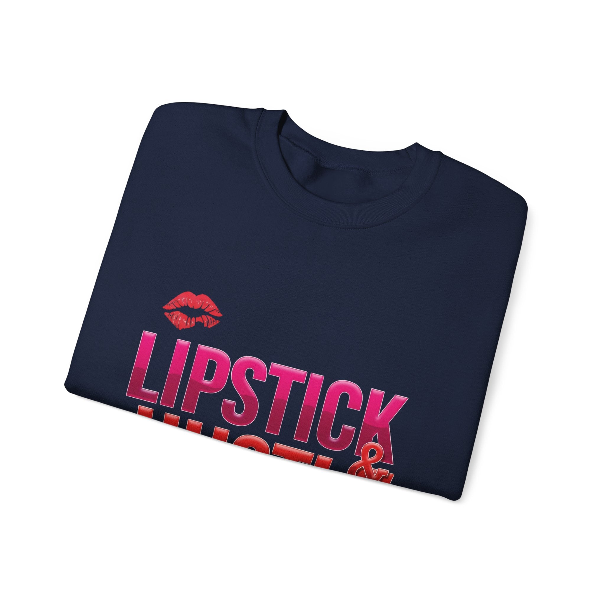 Lipstick & Hustle Crewneck Sweatshirt, Motivational Apparel, Fashion for Boss Babes, Gift for Her, Casual Chic Style