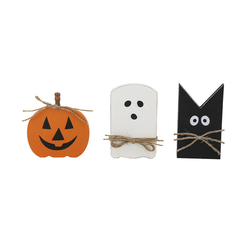 Set of 3 Halloween Holiday Table Decor, White: 4.8x8'  Black: 4.5x8'