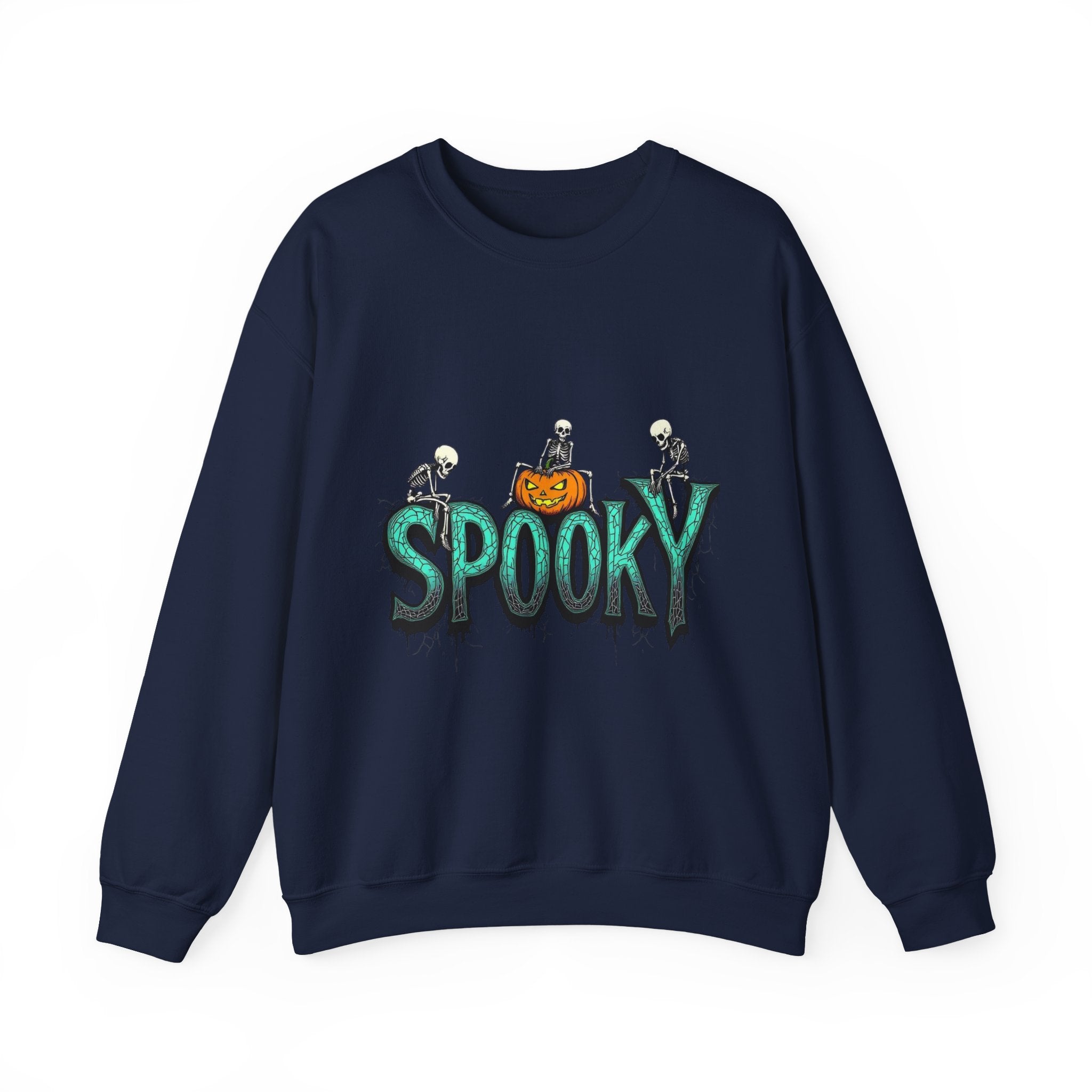 Spooky halloween sweatshirt unisex cozy crewneck fall scary ghost skeleton top