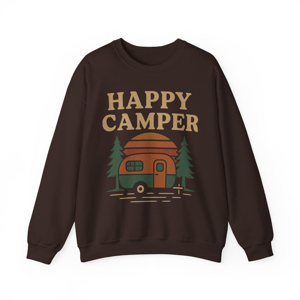 Gift For Campers Happy Camper Sweatshirt, Cozy Outdoor Crewneck, Perfect Gift for Campers, Adventure Apparel, Camping Lovers' Sweatshirt