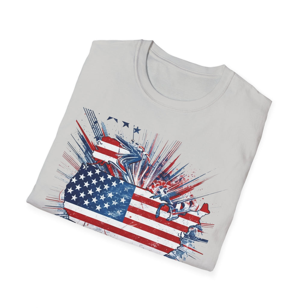 Patriotic Unisex T-Shirt with USA Flag Design, American Pride Tee, Independence Day Shirt, Casual Wear, Gift for Veterans