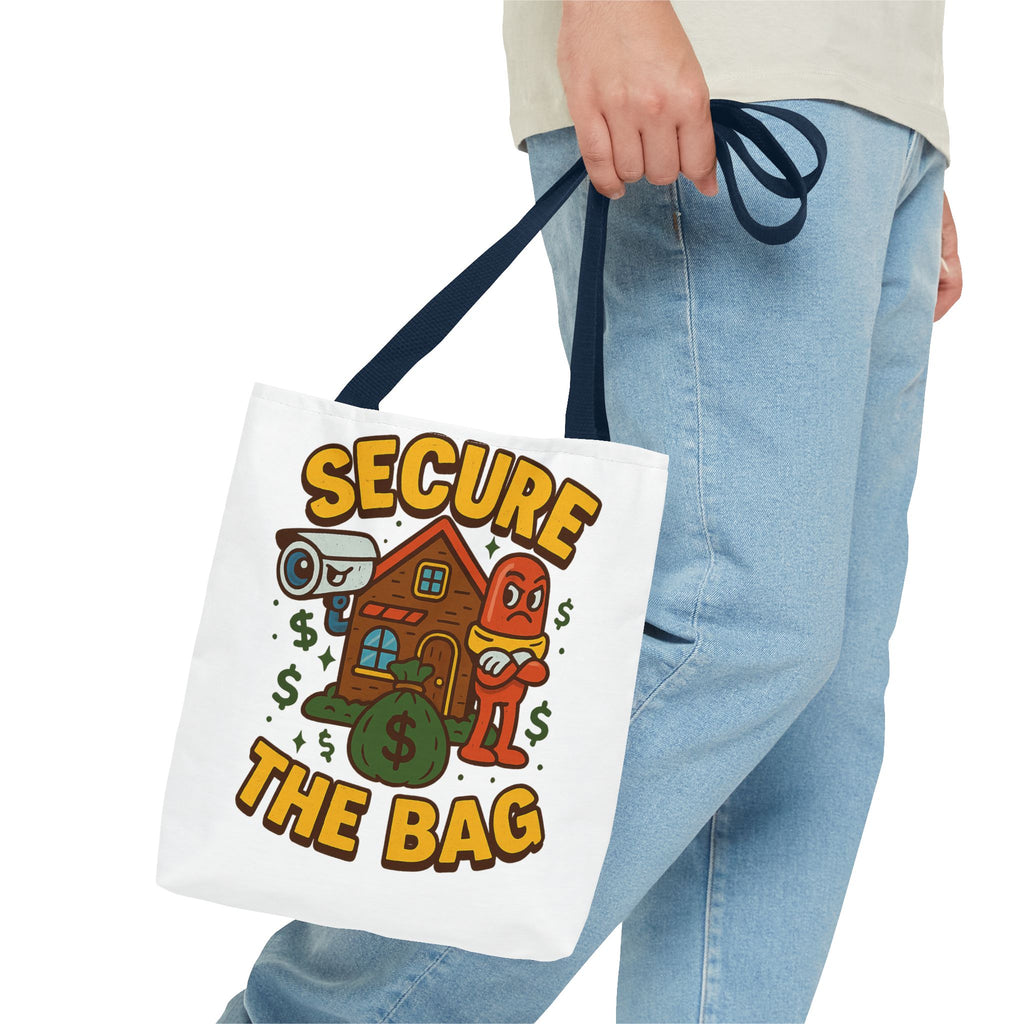 Secure the Bag Tote Bag - Fun & Quirky AOP Design, Perfect for Shopping, Beach Days, Gym, Gift for Friends, Trendy Accessory