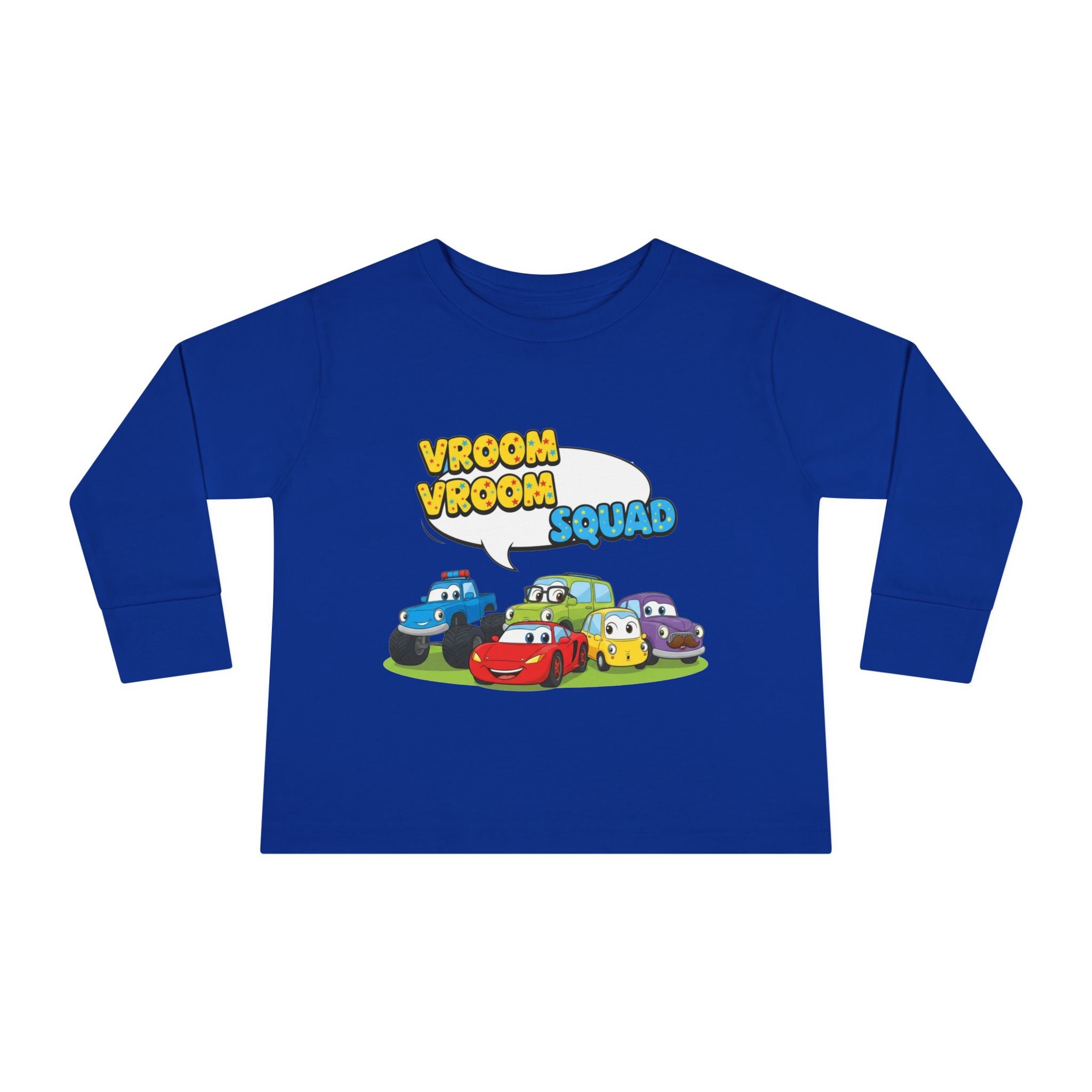 Toddler Long Sleeve Tee - Vroom Vroom Squad, Kids Car Shirt, Birthday Gift, Toddler Apparel, Fun Playwear, Car Enthusiast Clothing