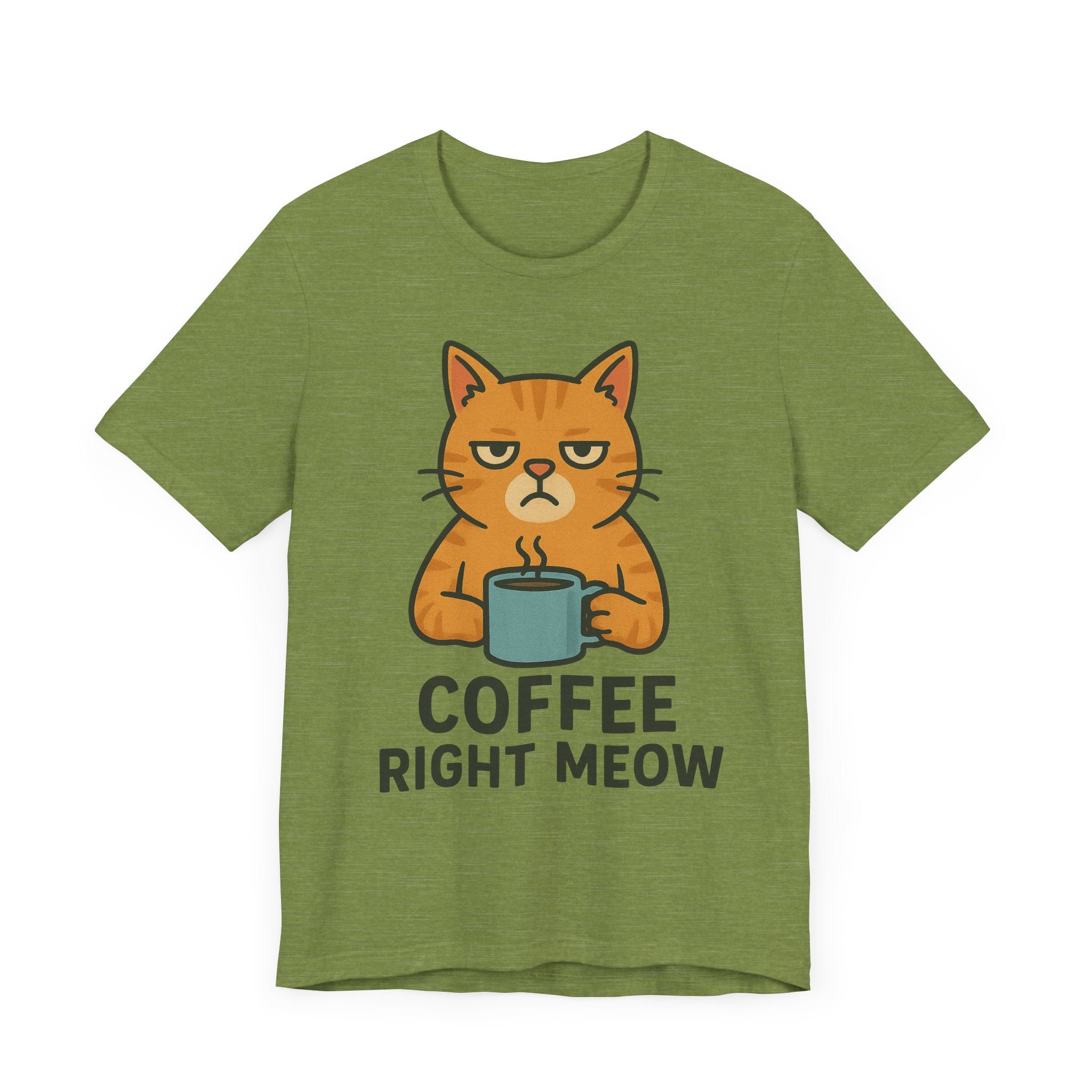 Cat Lover Funny Coffee Unisex Tee, Gift for Her, Cat Print Shirt, Short Sleeve Shirt, Funny Cat Tee