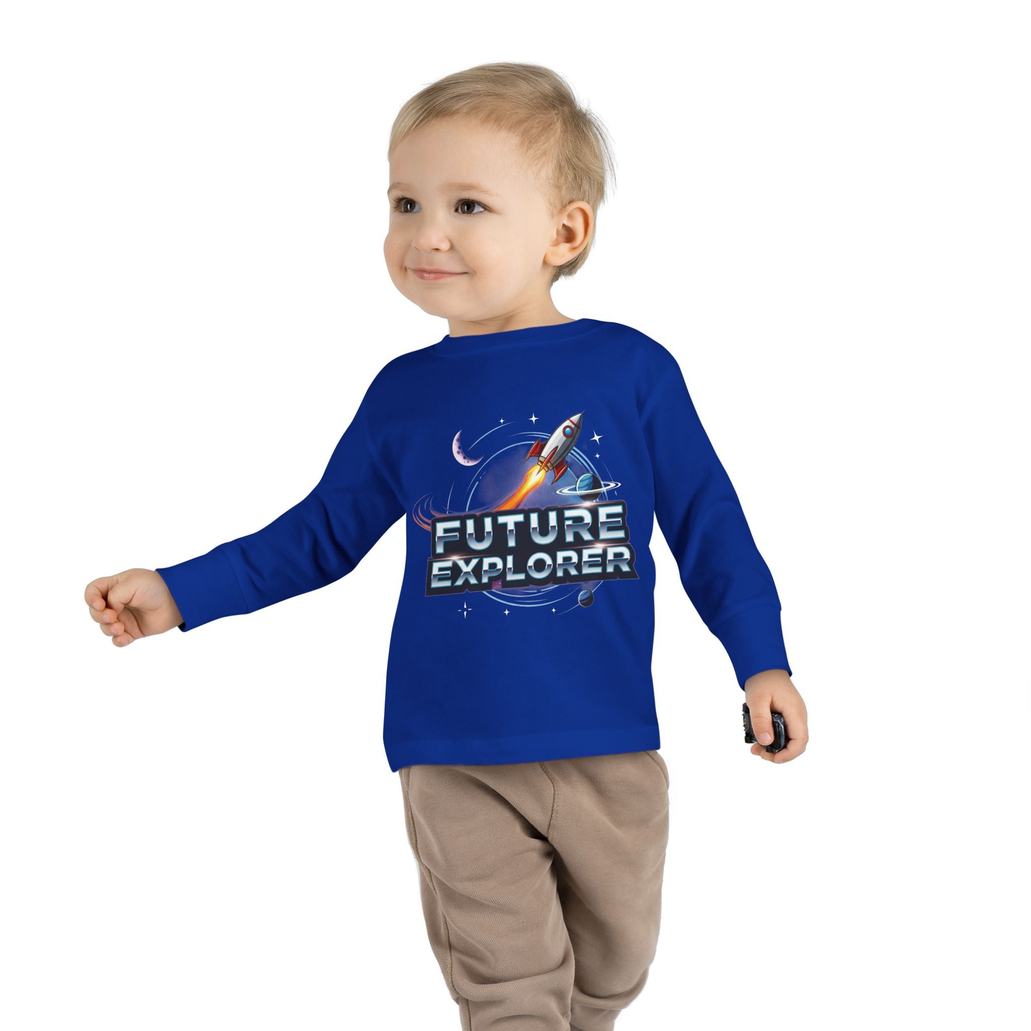 Toddler Long Sleeve Tee - Future Explorer Graphic, Kids Space Shirt, Birthday Gift for Toddlers, Boys and Girls, Adventure Tee, [...]