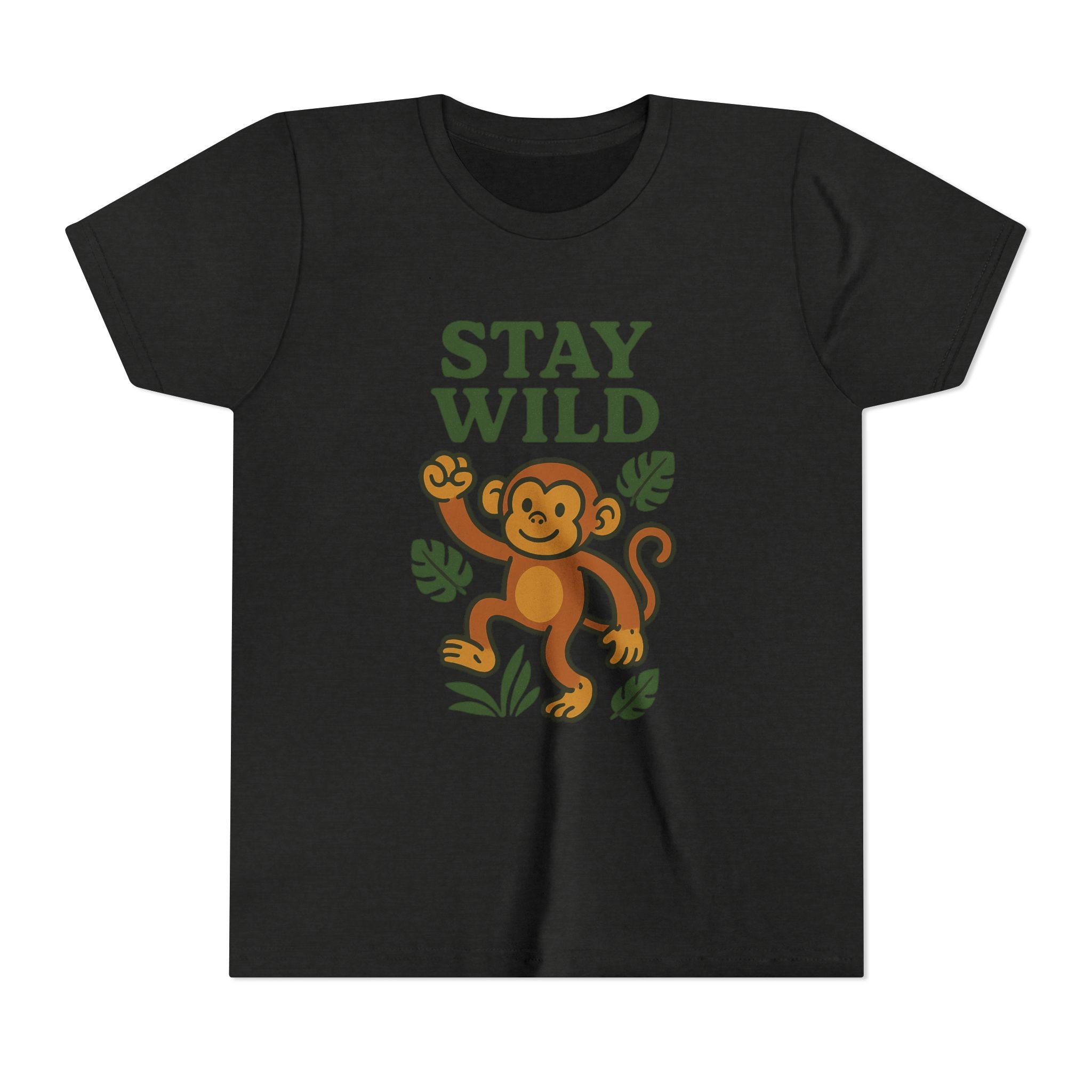 Youth Stay Wild Monkey Tee - Fun Summer T-Shirt, Kids Gift, Adventure Apparel, Birthday Shirt, Jungle Theme Clothing