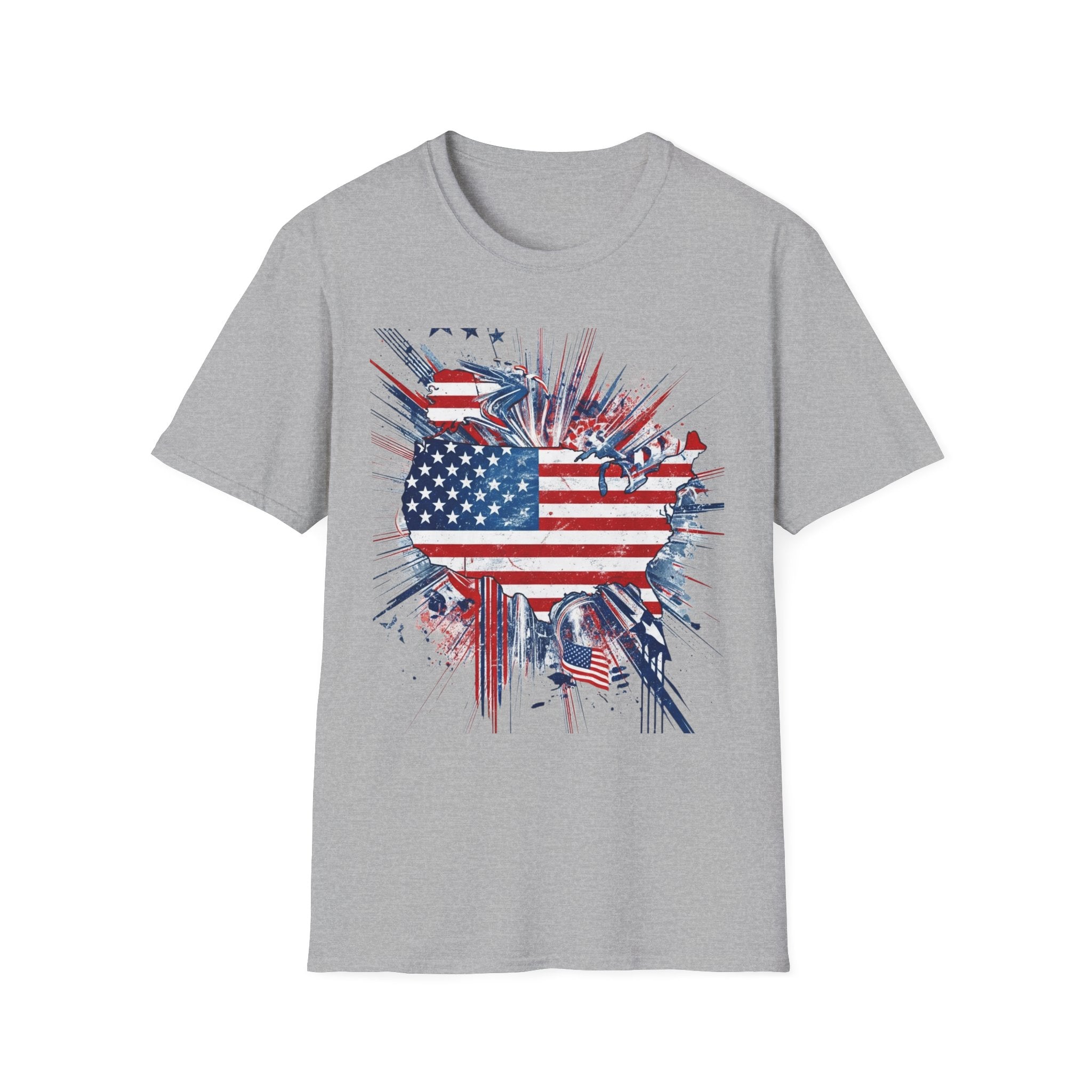Patriotic Unisex T-Shirt with USA Flag Design, American Pride Tee, Independence Day Shirt, Casual Wear, Gift for Veterans