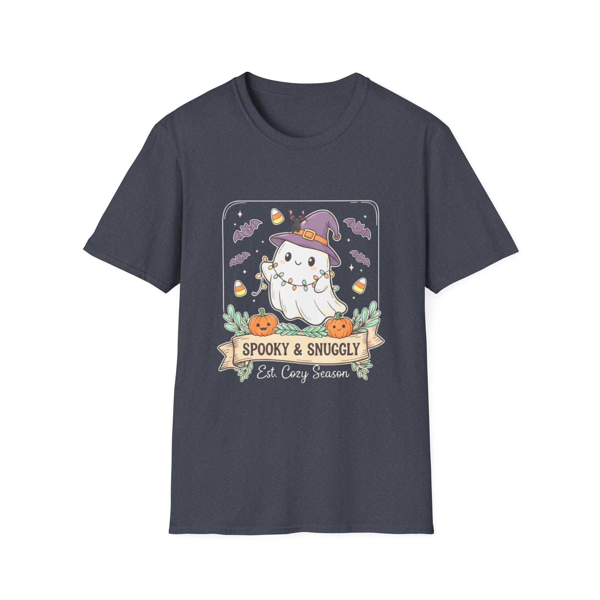 Spooky Halloween T-Shirt, Cute Ghost Graphic Tee, Unisex Cotton Fall Party Outfit Gift, Scary Halloween Shirt, Halloween Costume Top, Funny