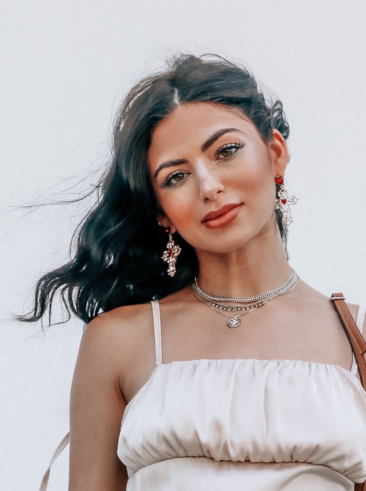 Roma Baroque Cross Drop Earrings