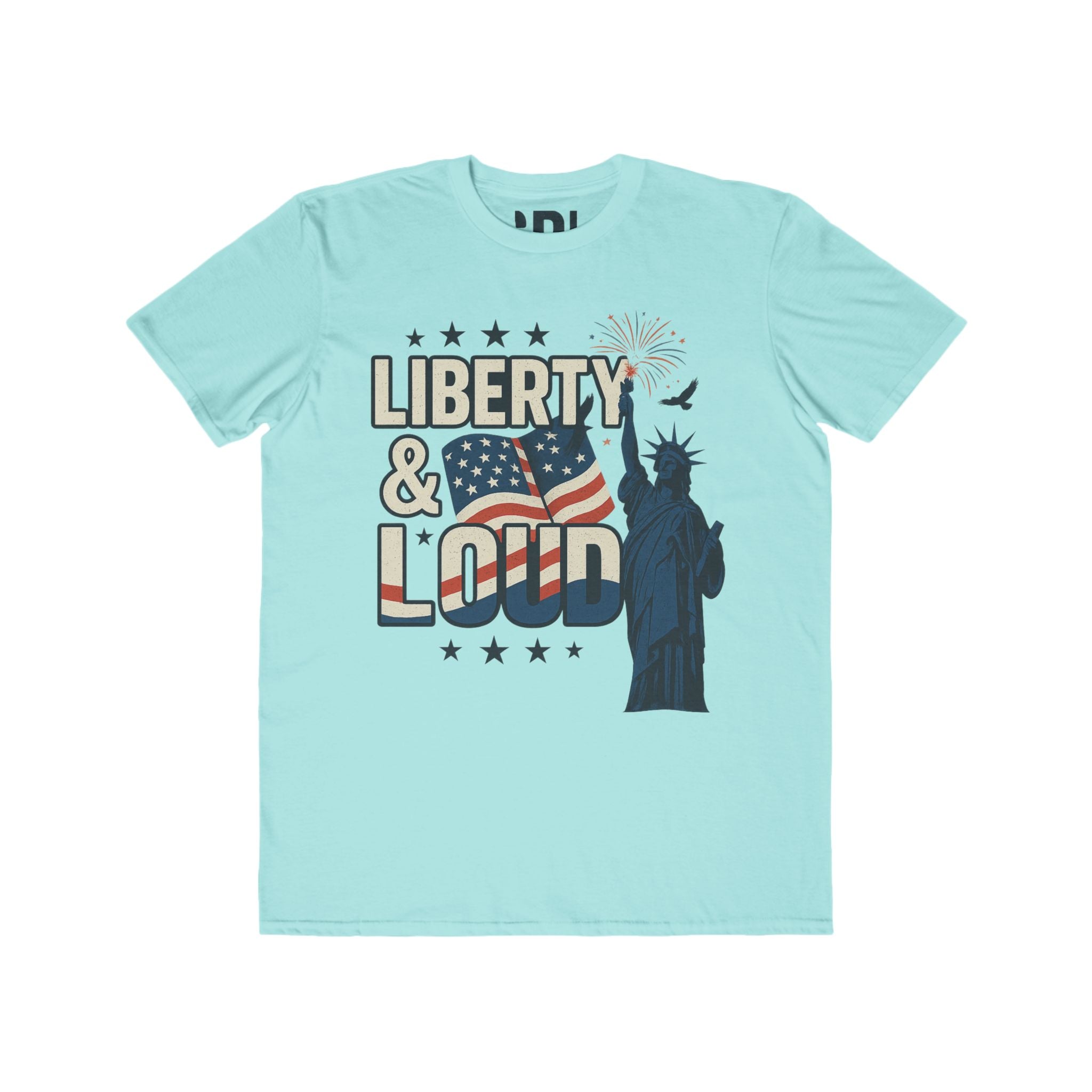 4th of July T-Shirt Liberty & Loud Patriotic USA Tee Independence Day Gift Shirt American Flag Top Fireworks 4th of July Present Gift