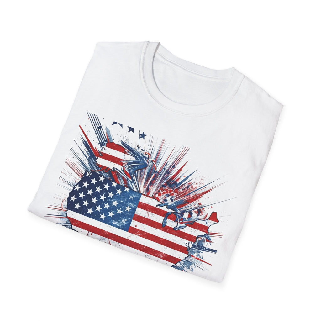 Patriotic Unisex T-Shirt with USA Flag Design, American Pride Tee, Independence Day Shirt, Casual Wear, Gift for Veterans