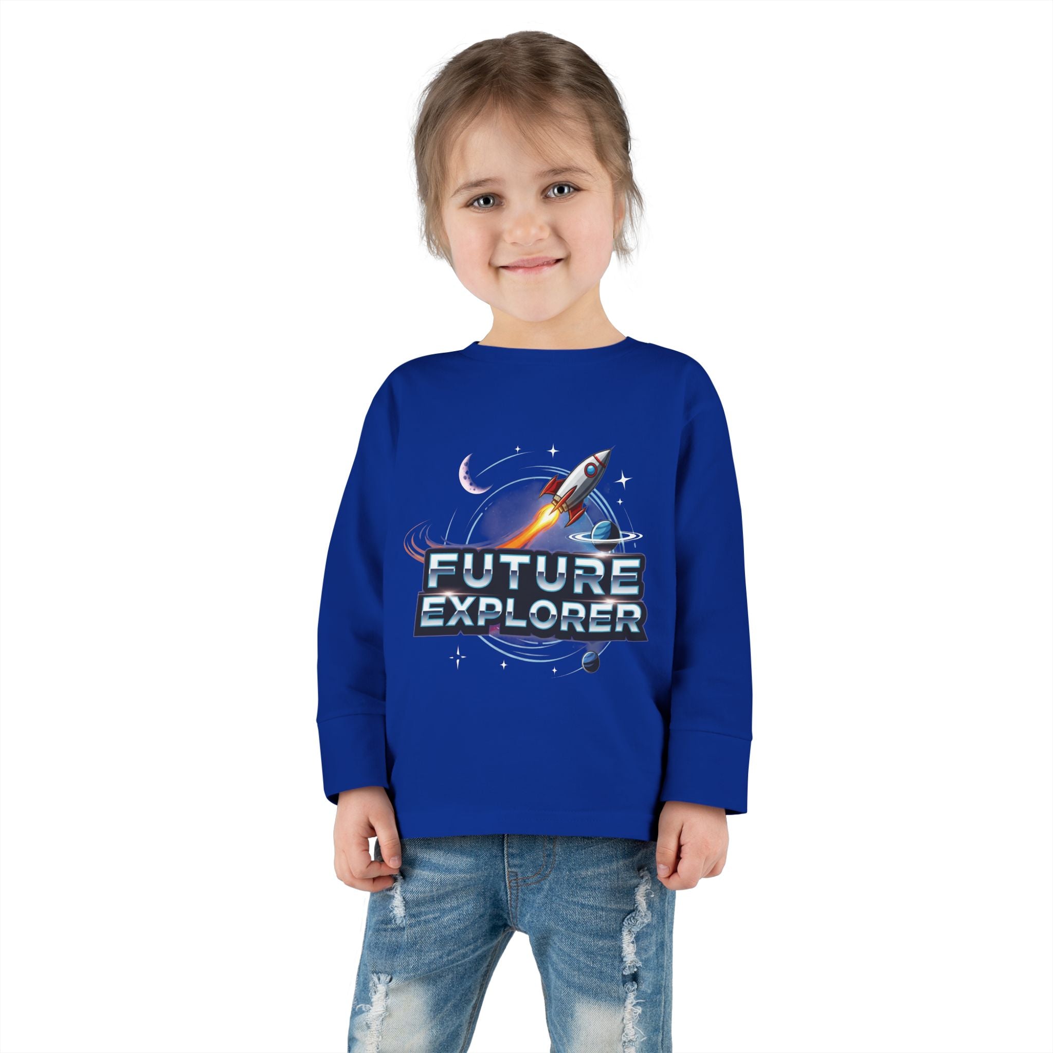 Toddler Long Sleeve Tee - Future Explorer Graphic, Kids Space Shirt, Birthday Gift for Toddlers, Boys and Girls, Adventure Tee, [...]