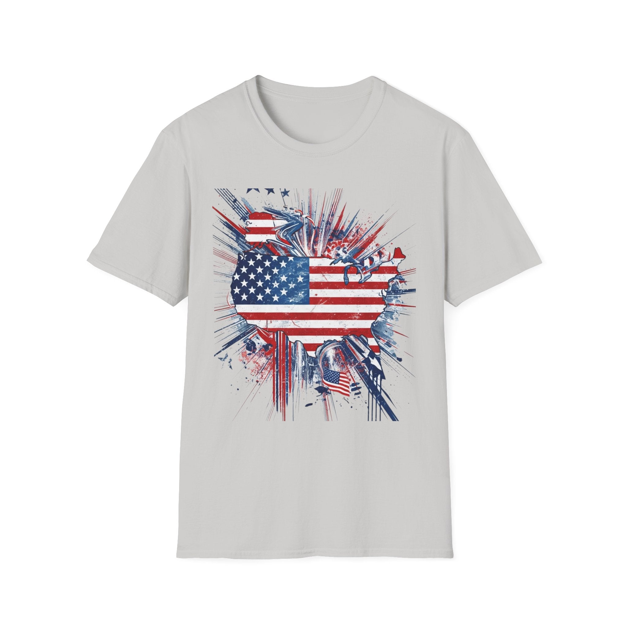 Patriotic Unisex T-Shirt with USA Flag Design, American Pride Tee, Independence Day Shirt, Casual Wear, Gift for Veterans