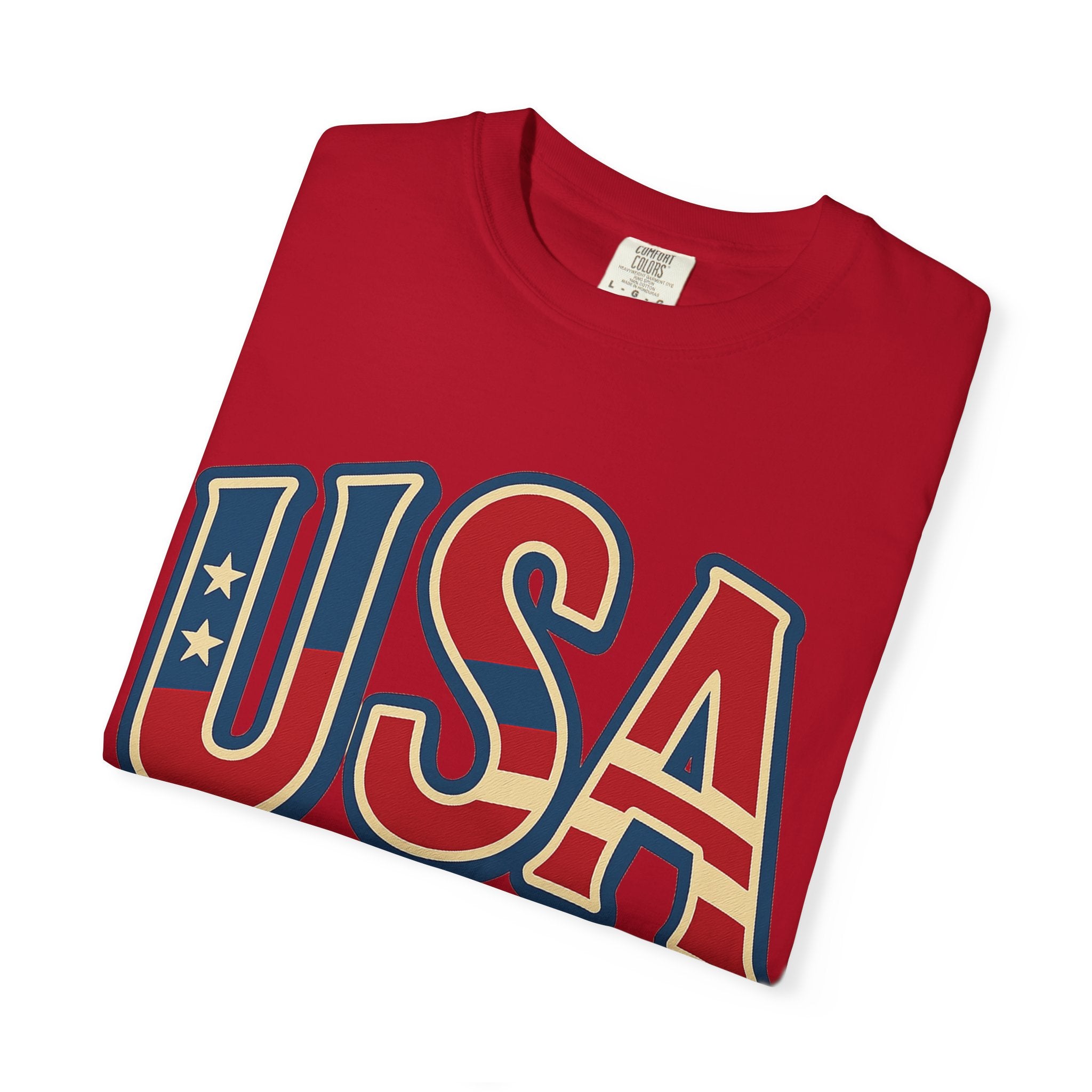 USA Gift Unisex Garment-Dyed T-Shirt for Her Him Couple 4th of July US Flag, Patriotic Tee, American Pride Clothing, Independence Day
