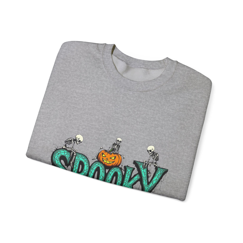 Spooky halloween sweatshirt unisex cozy crewneck fall scary ghost skeleton top