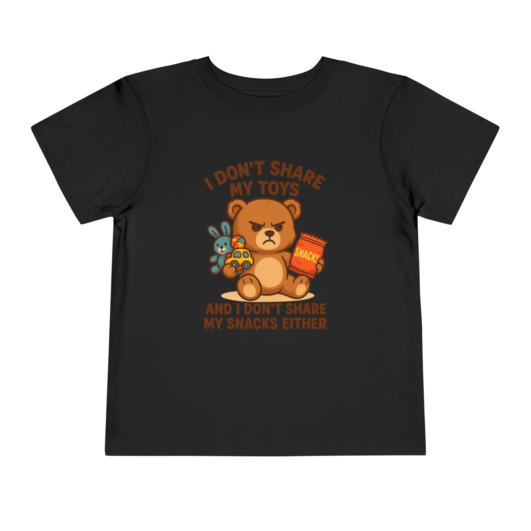 Playful Toddler Tee: I Don't Share My Toys and Snacks, Kids Graphic T-Shirt, Gift for Toddlers, Fun Casual Wear, Birthday Party Outfit