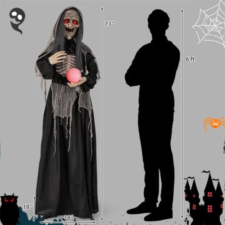 6 Feet Of Halloween Decorations For Witches With Orbs