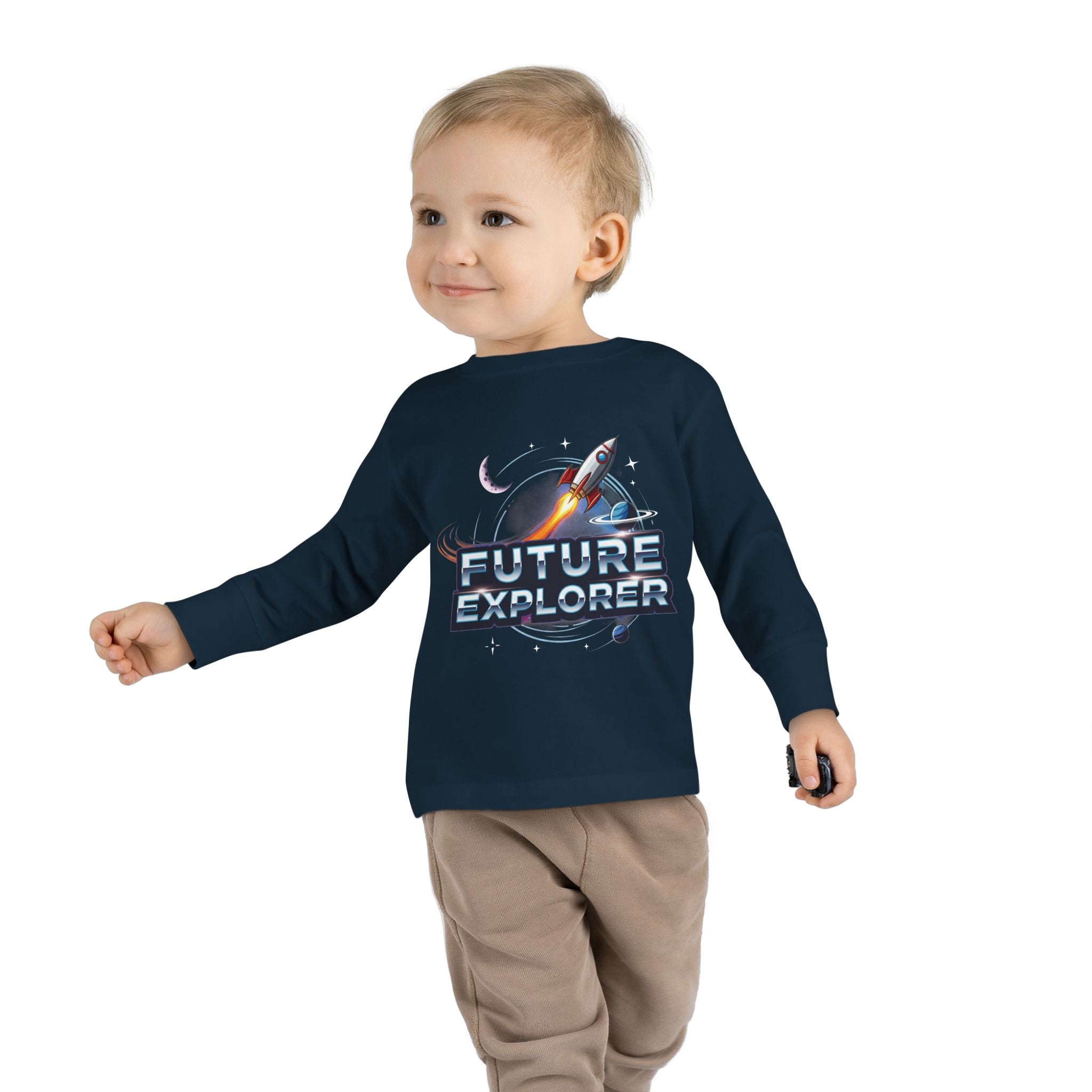 Toddler Long Sleeve Tee - Future Explorer Graphic, Kids Space Shirt, Birthday Gift for Toddlers, Boys and Girls, Adventure Tee, [...]
