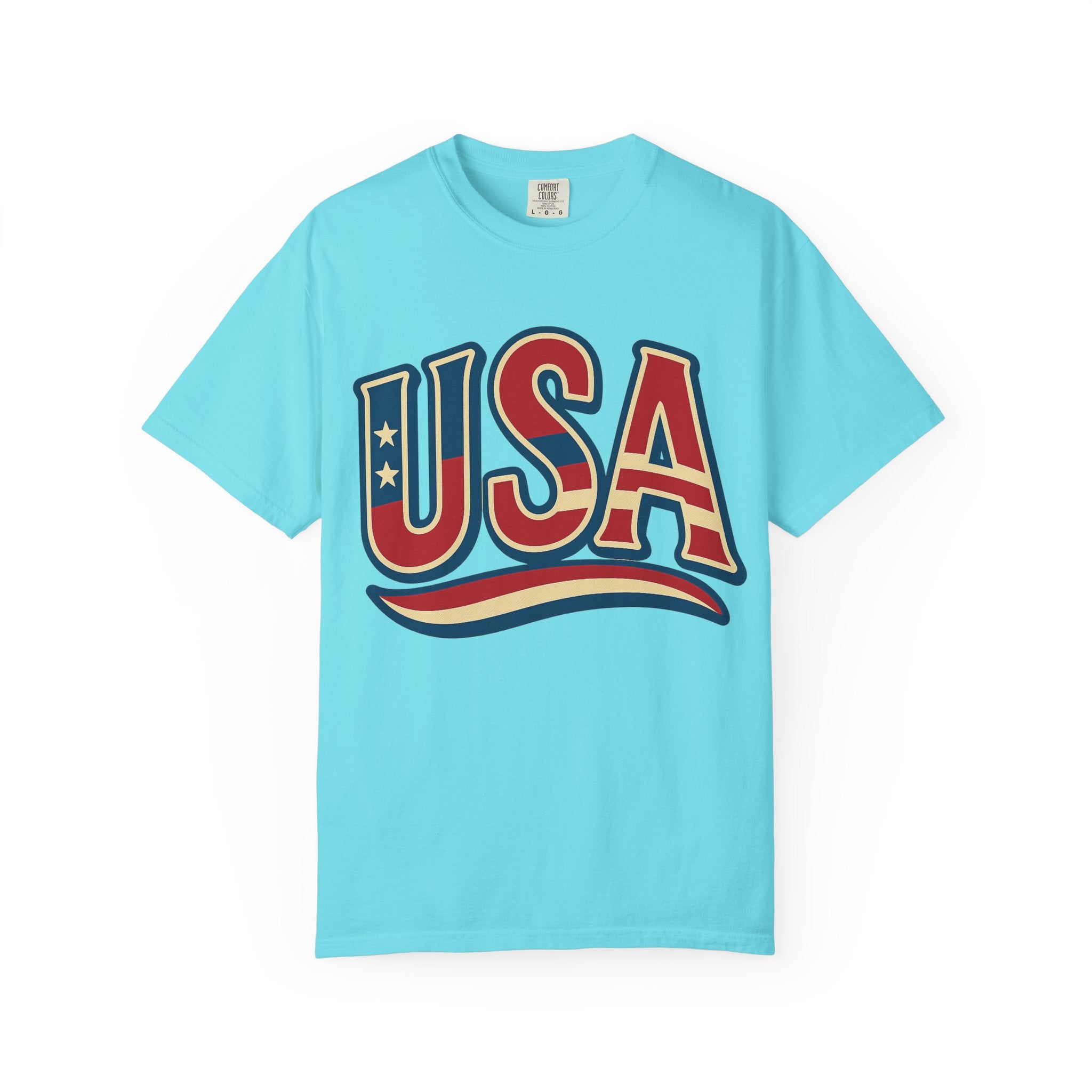 USA Gift Unisex Garment-Dyed T-Shirt for Her Him Couple 4th of July US Flag, Patriotic Tee, American Pride Clothing, Independence Day