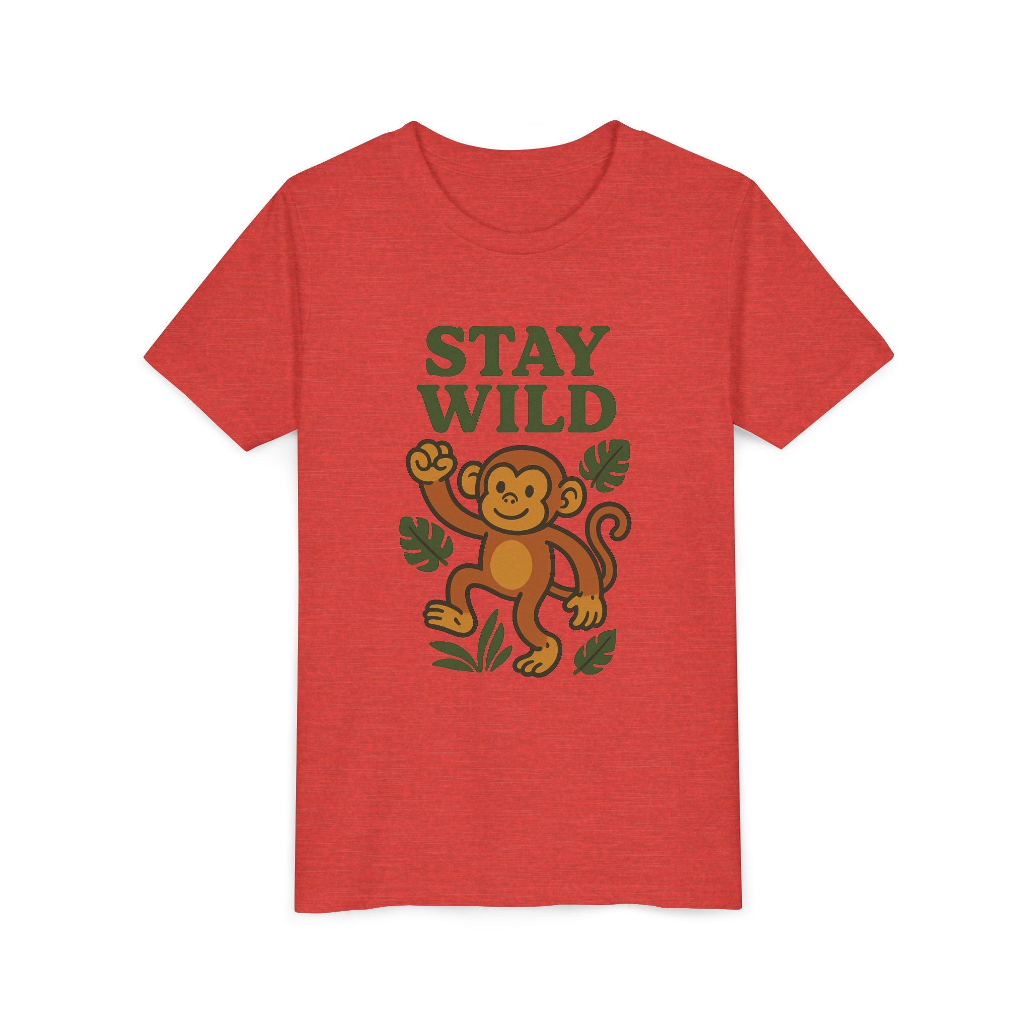 Youth Stay Wild Monkey Tee - Fun Summer T-Shirt, Kids Gift, Adventure Apparel, Birthday Shirt, Jungle Theme Clothing