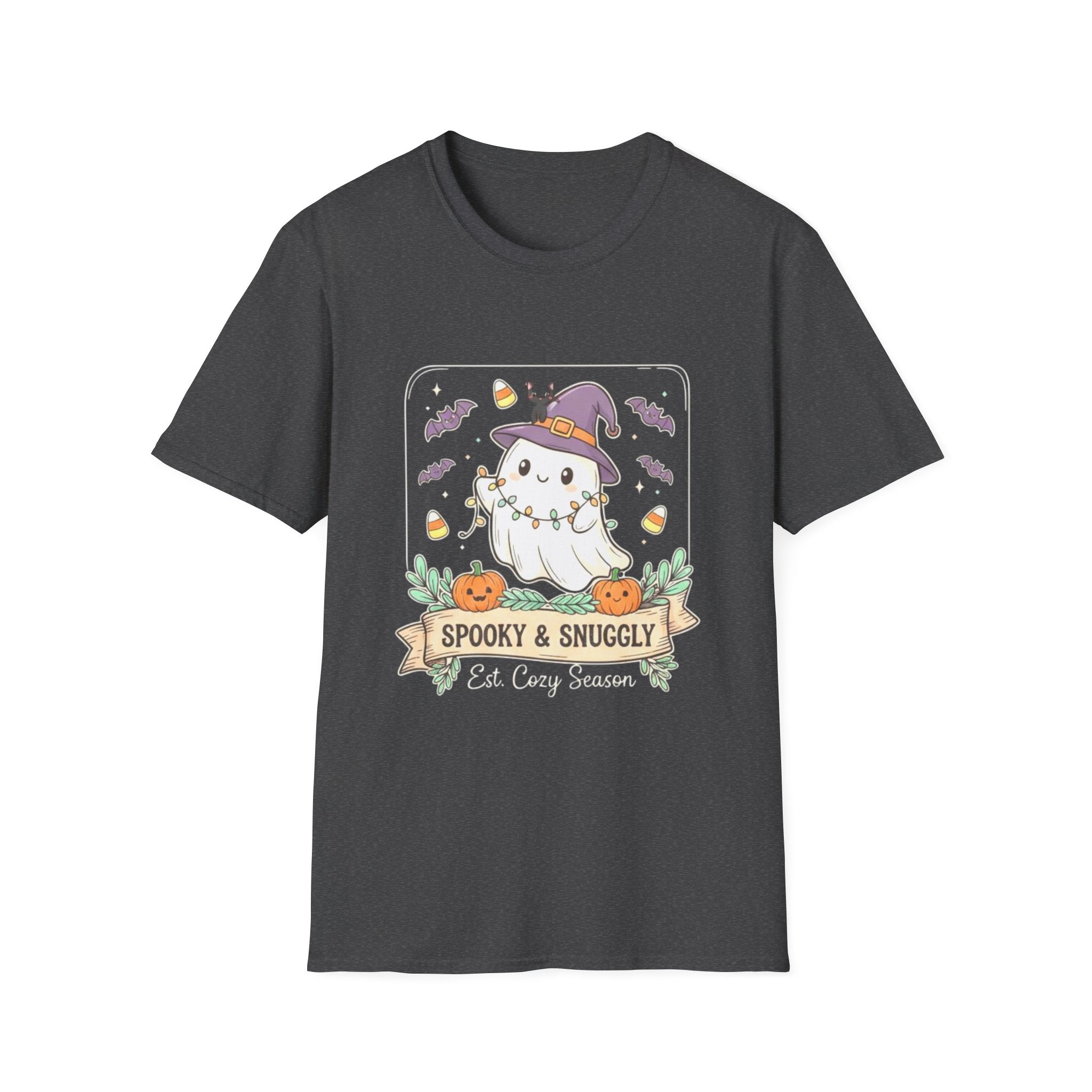Spooky Halloween T-Shirt, Cute Ghost Graphic Tee, Unisex Cotton Fall Party Outfit Gift, Scary Halloween Shirt, Halloween Costume Top, Funny