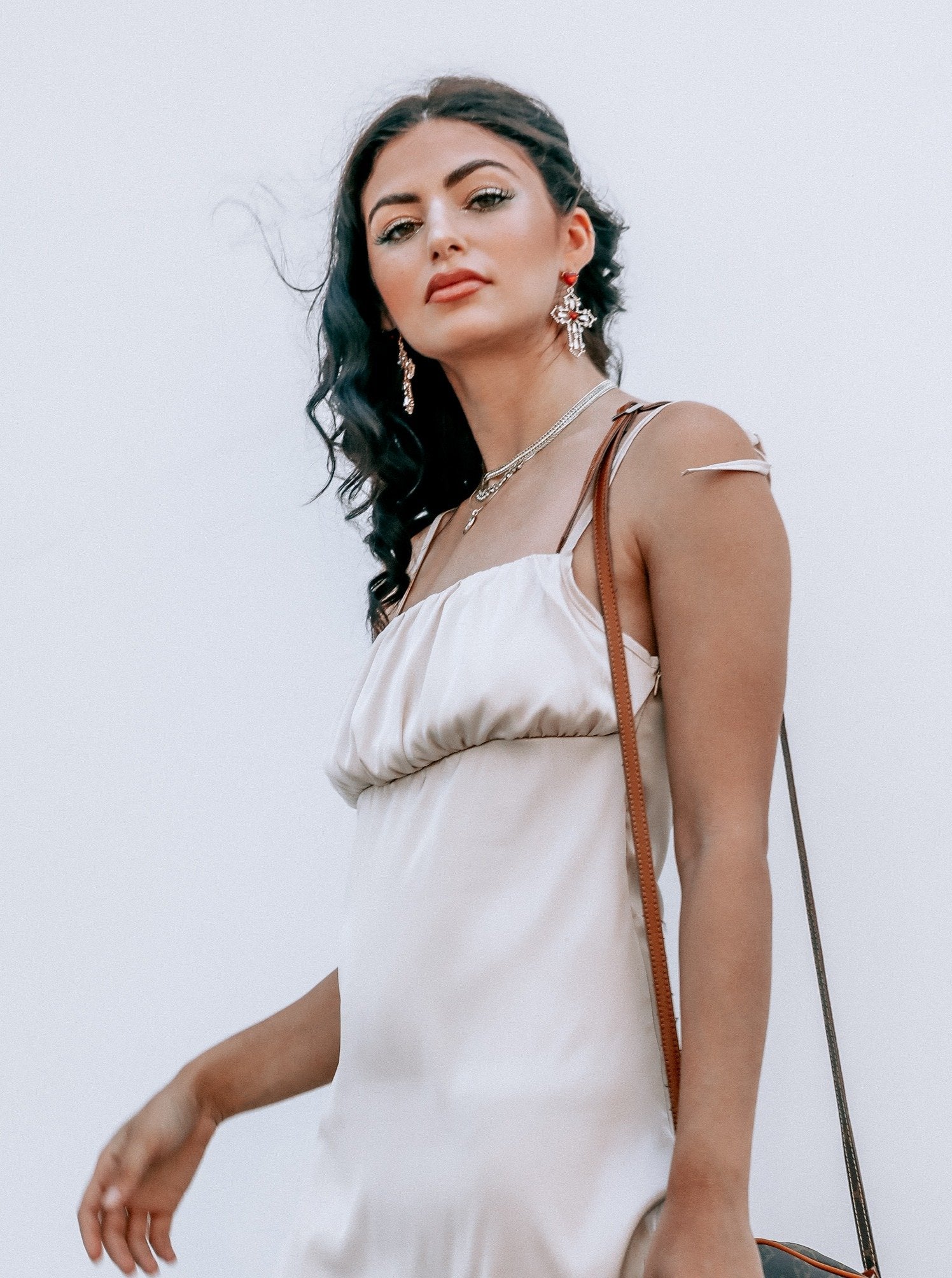 Roma Baroque Cross Drop Earrings