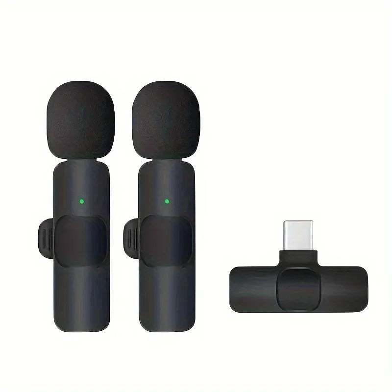 2 Wireless Microphone Video Recording Podcast Built-in Noise Reduction